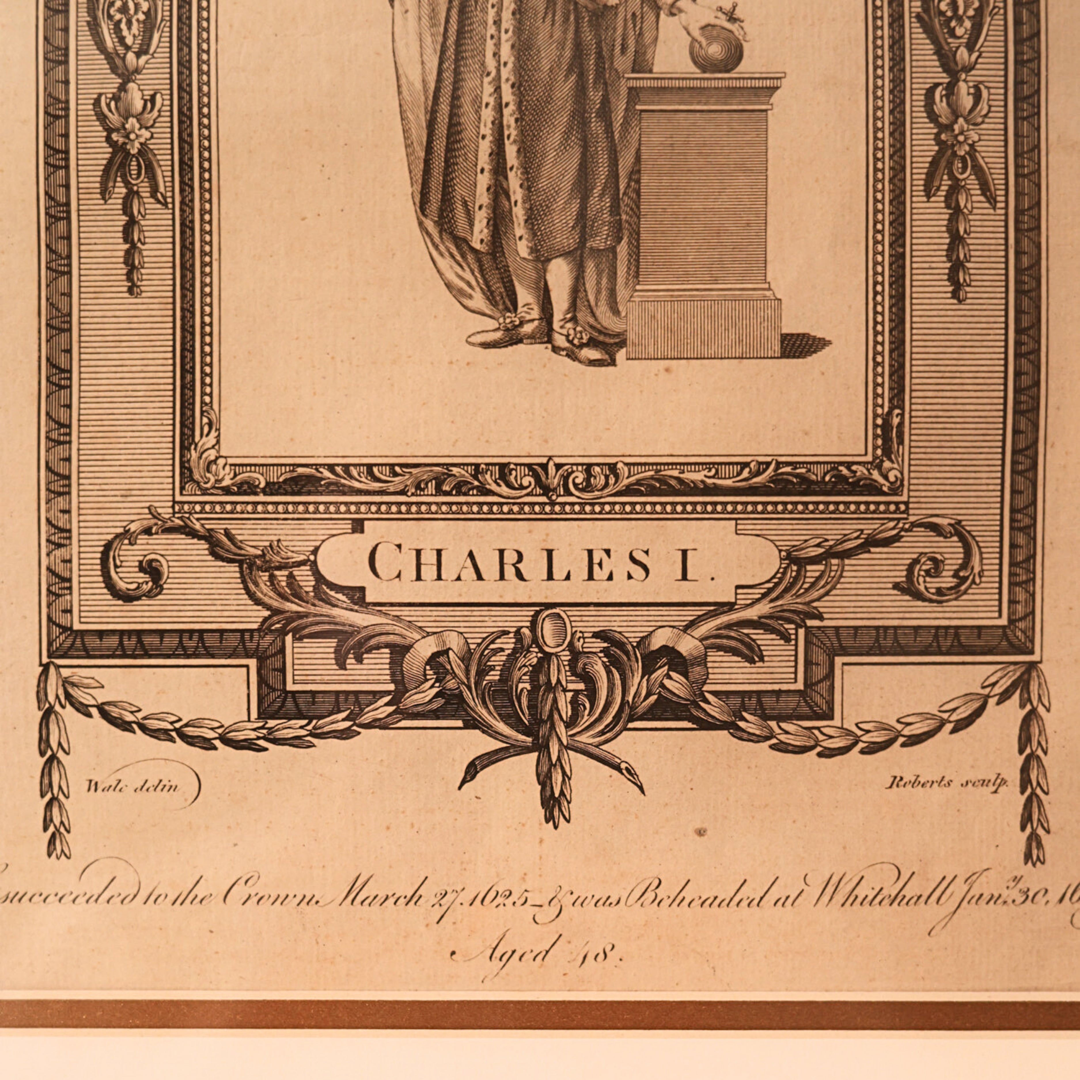 18th c. Copperplate Engraving – King Charles I