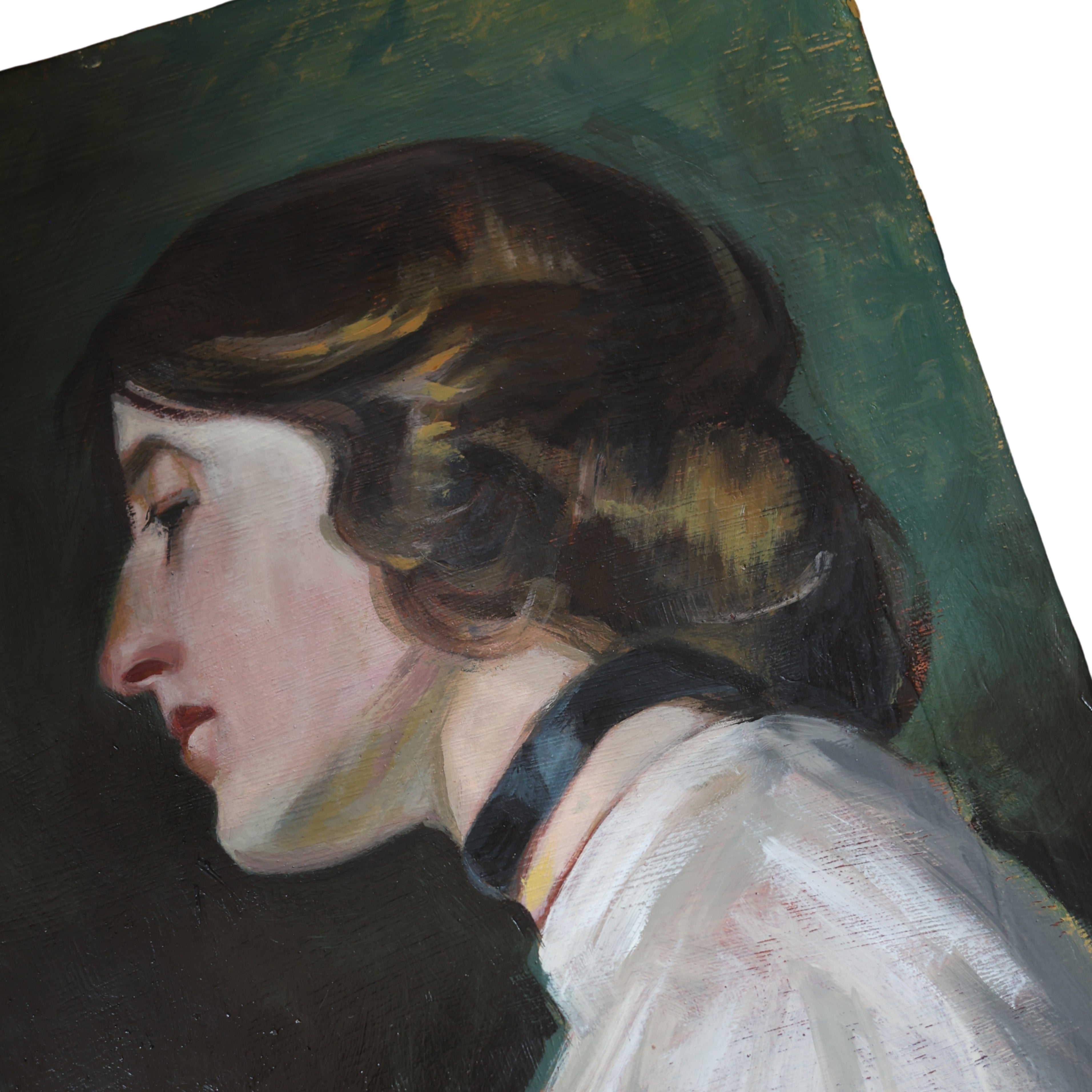 Oil Portrait of a French Woman in Profile