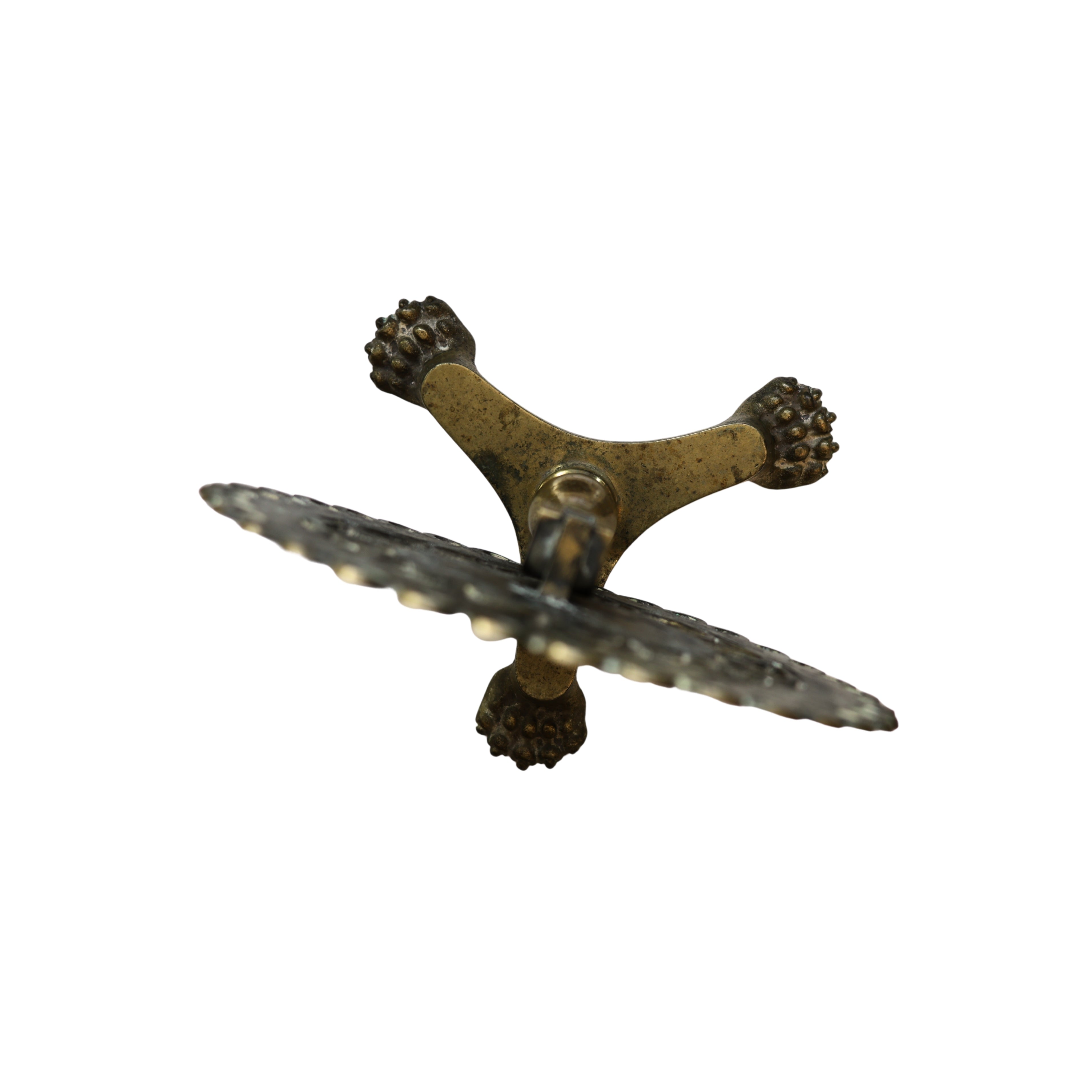 English Brass Tilt-Top Kettle Stand with Claw Feet