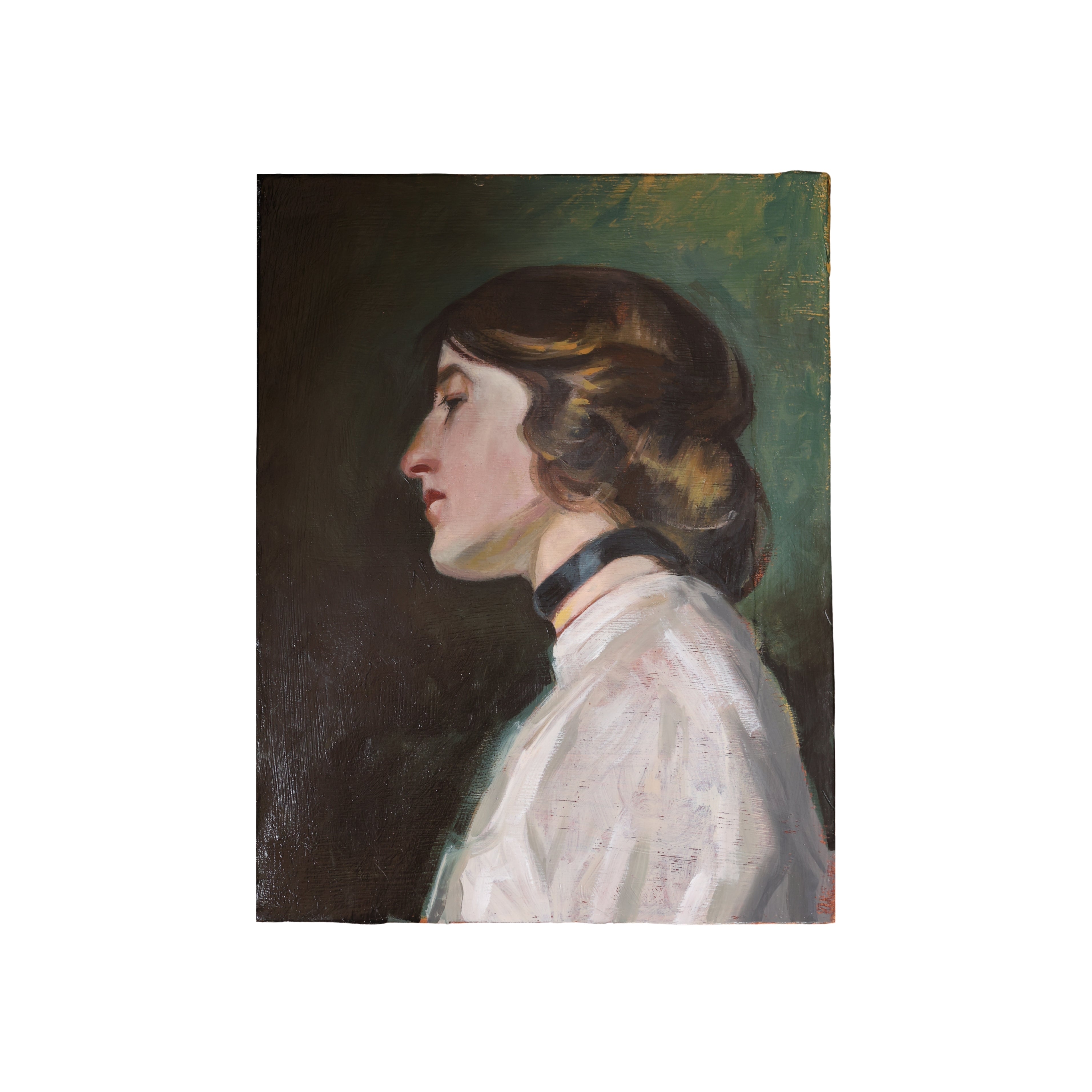 Oil Portrait of a French Woman in Profile