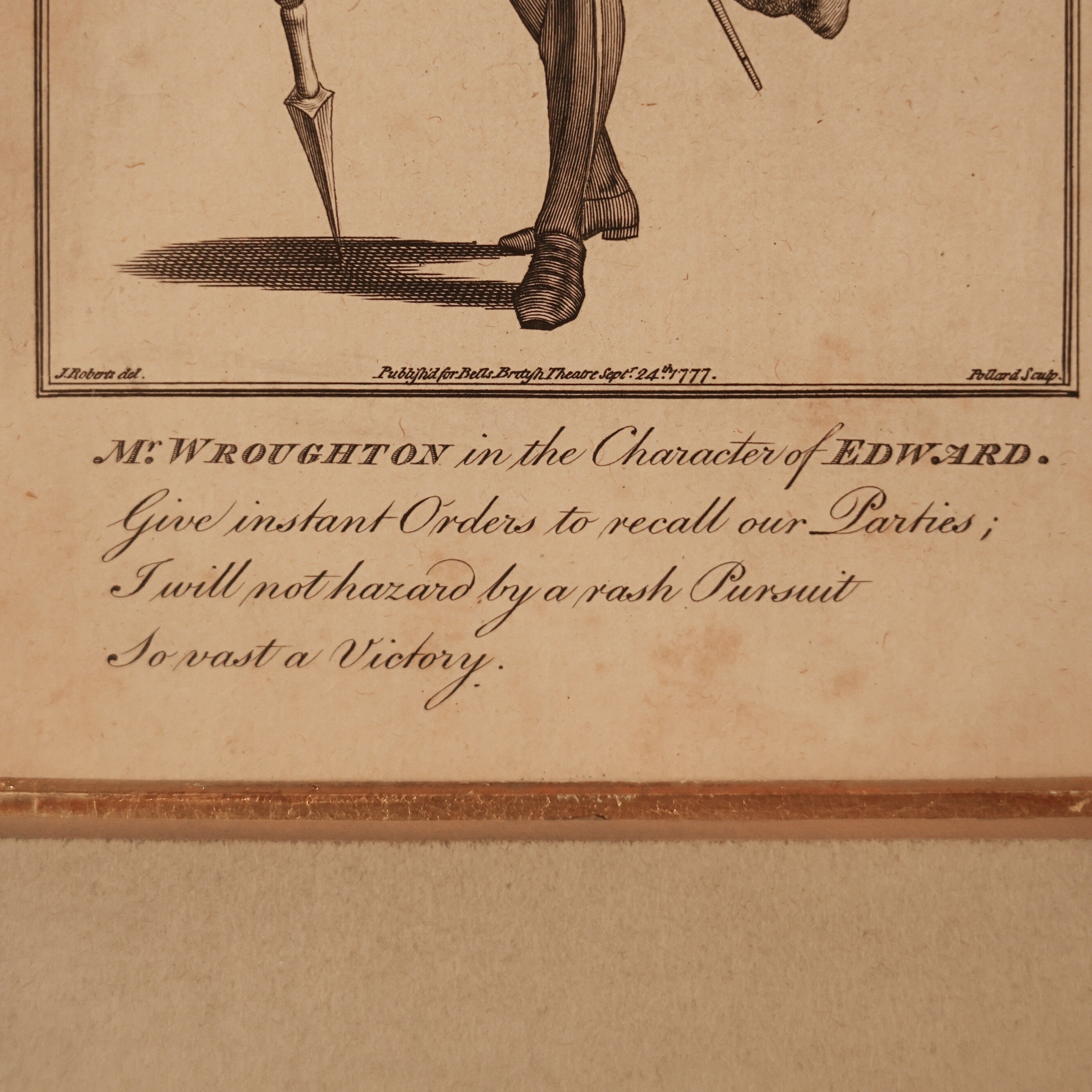 18th c. Bell’s British Theater Engraving