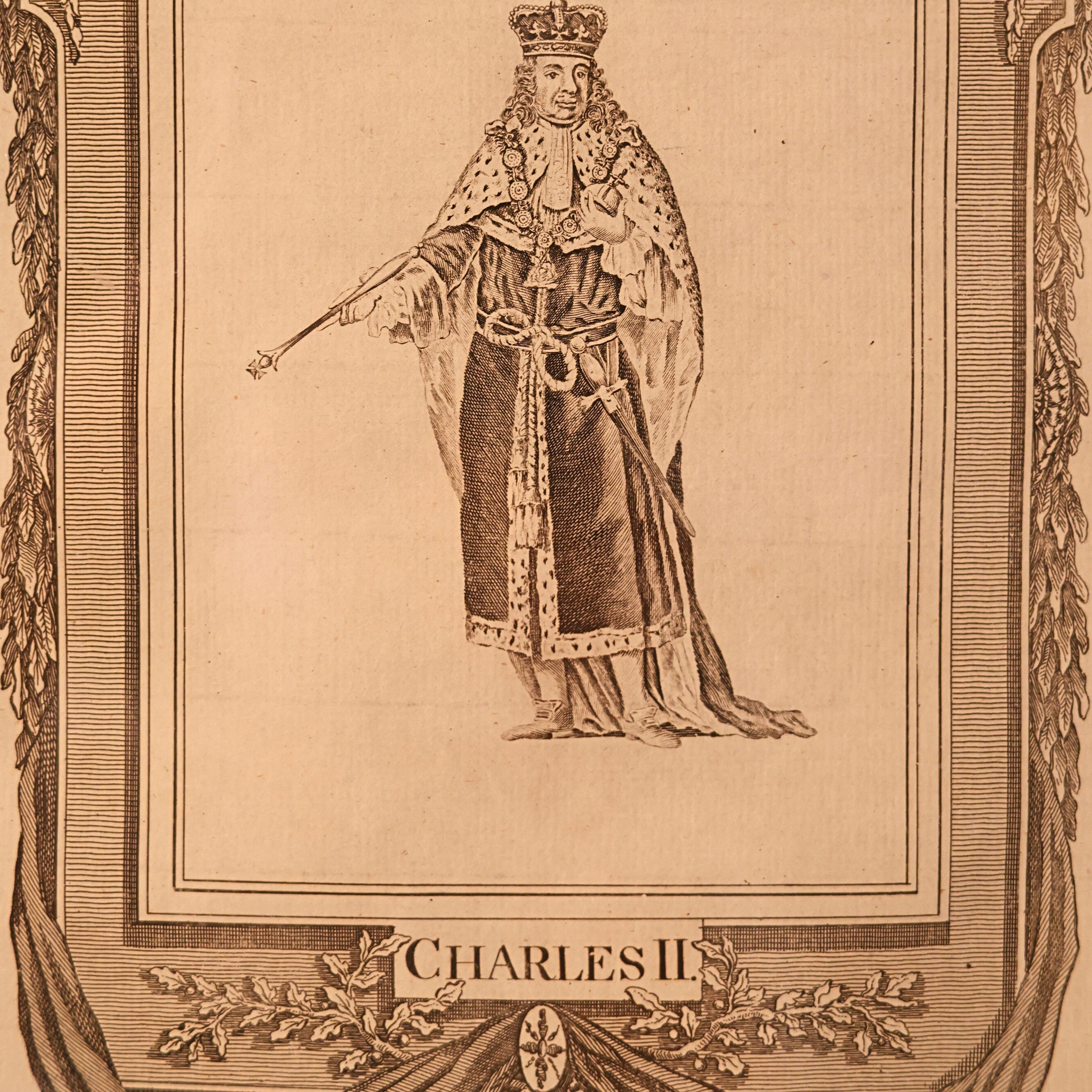 18th c. Copperplate Engraving – King Charles II