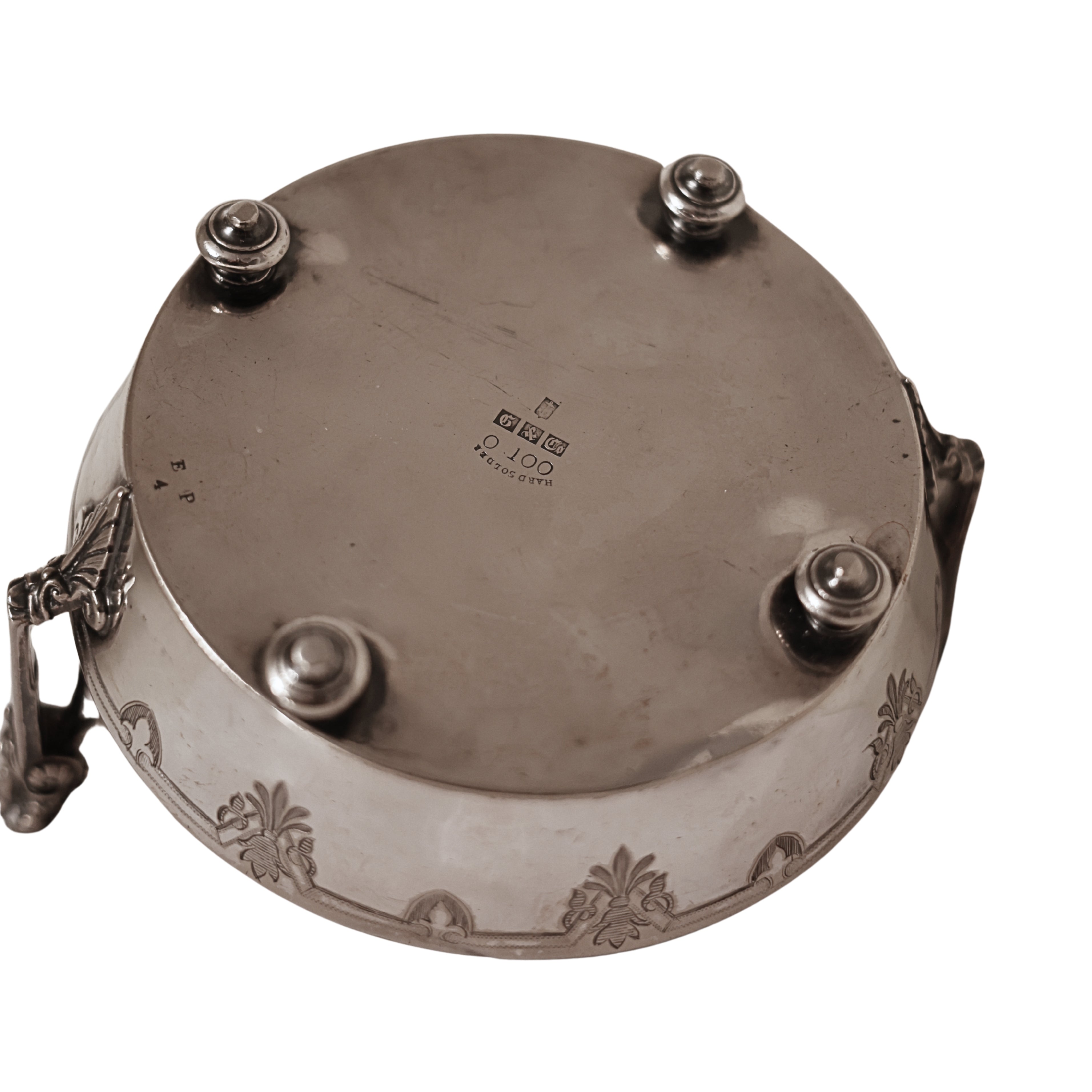 Figural Handled Bowl with Greek Key Border