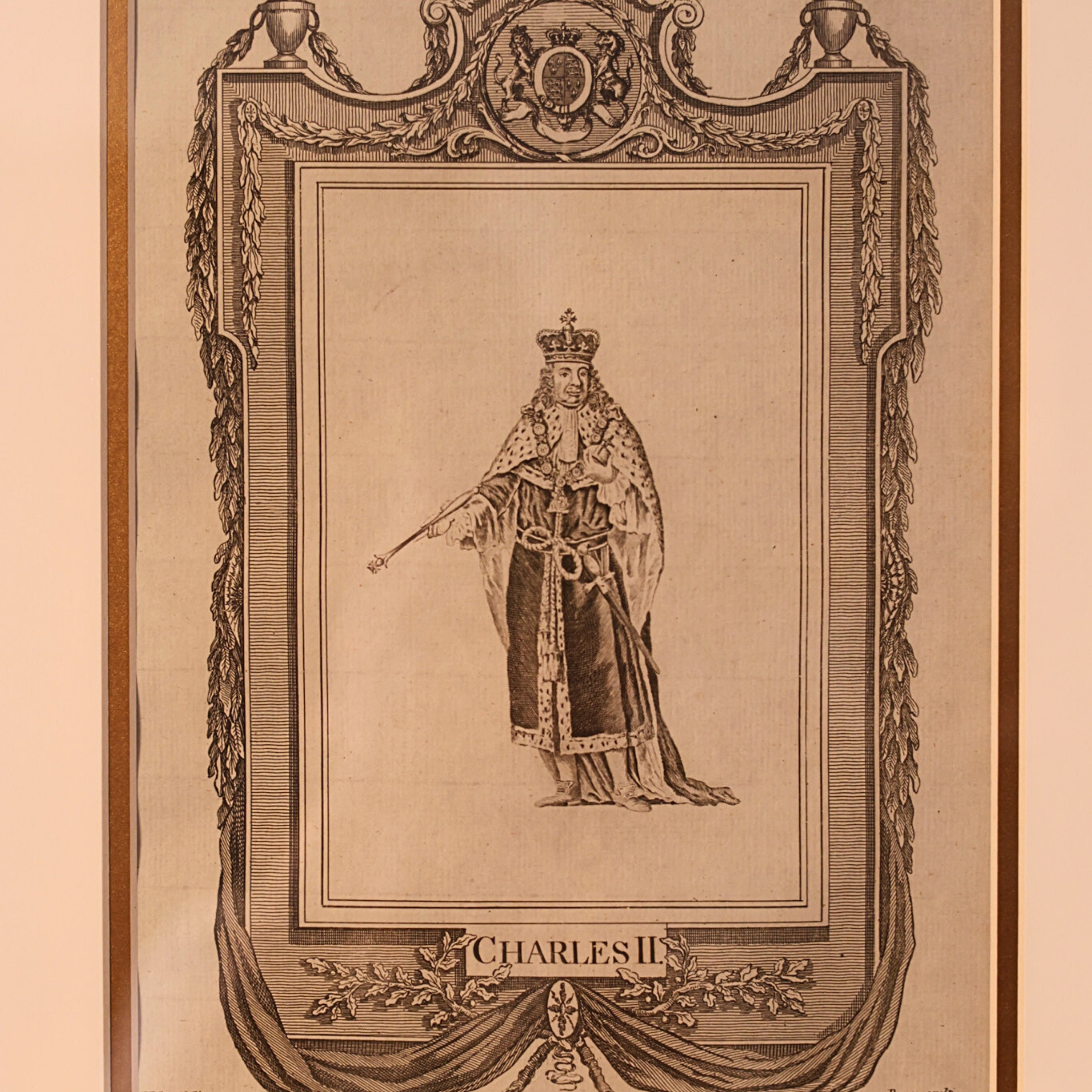 18th c. Copperplate Engraving – King Charles II