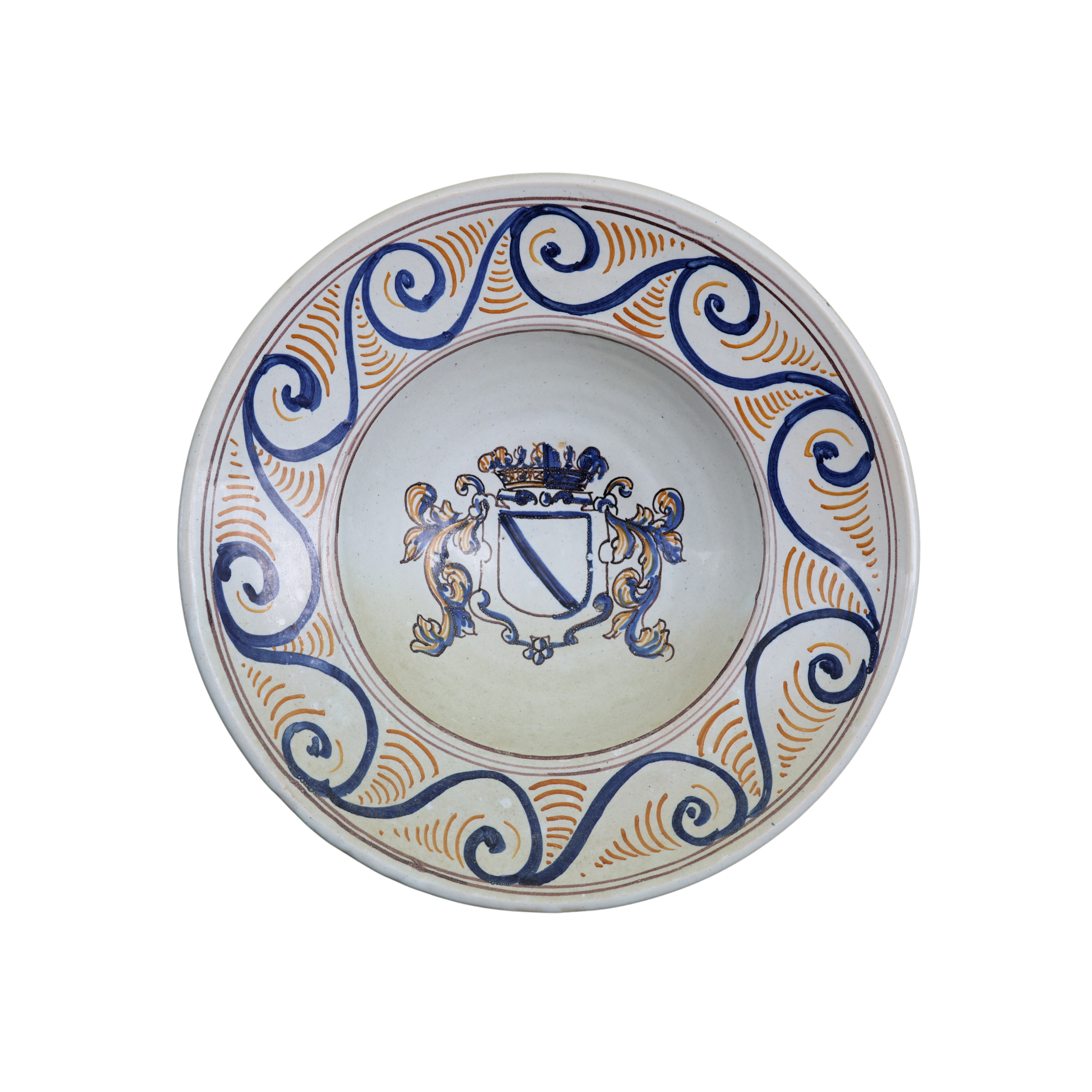 Hand-Painted Spanish Talavera Heraldic Bowl