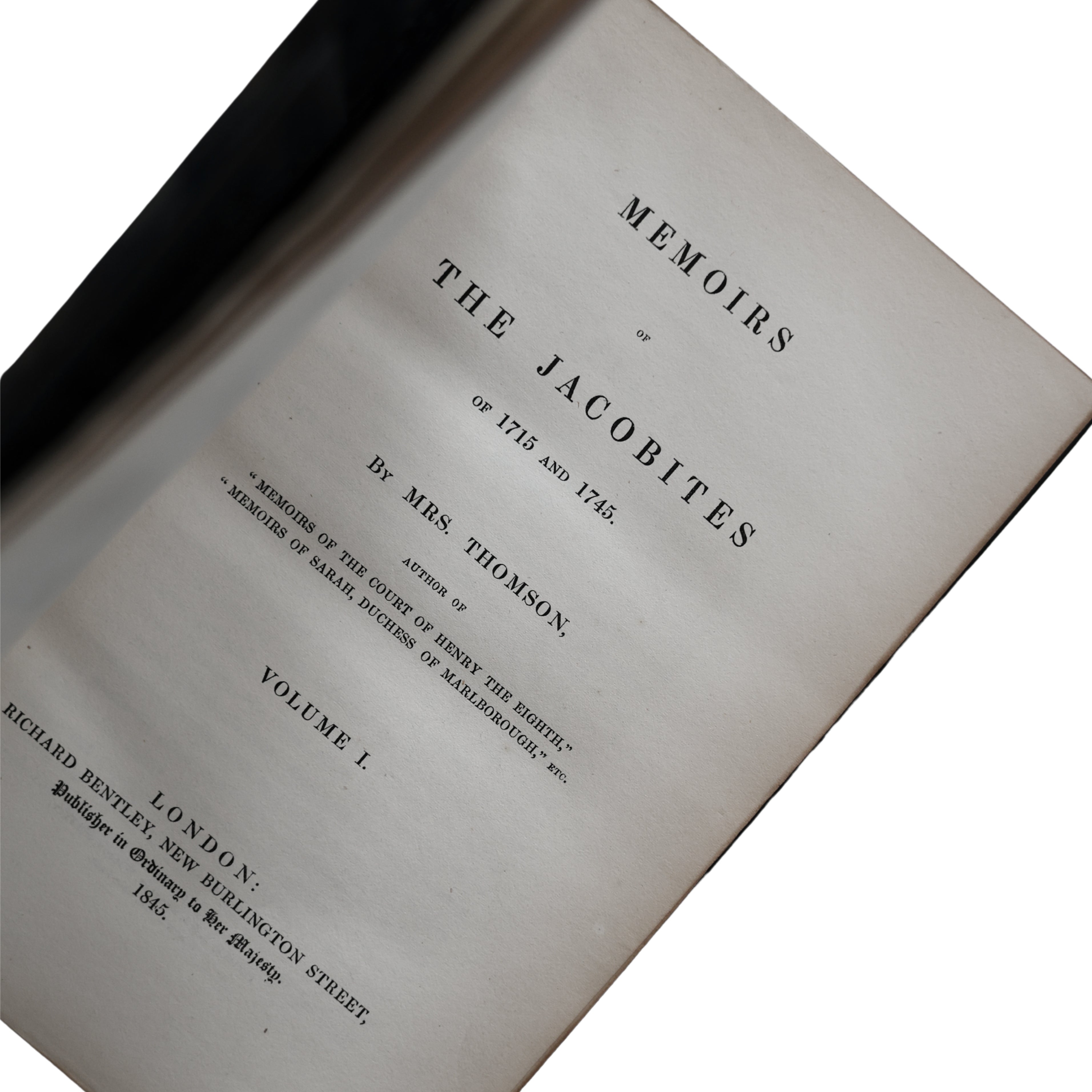 "Memoirs of the Jacobites of 1715-1745" (1845) by Mrs. Thompson