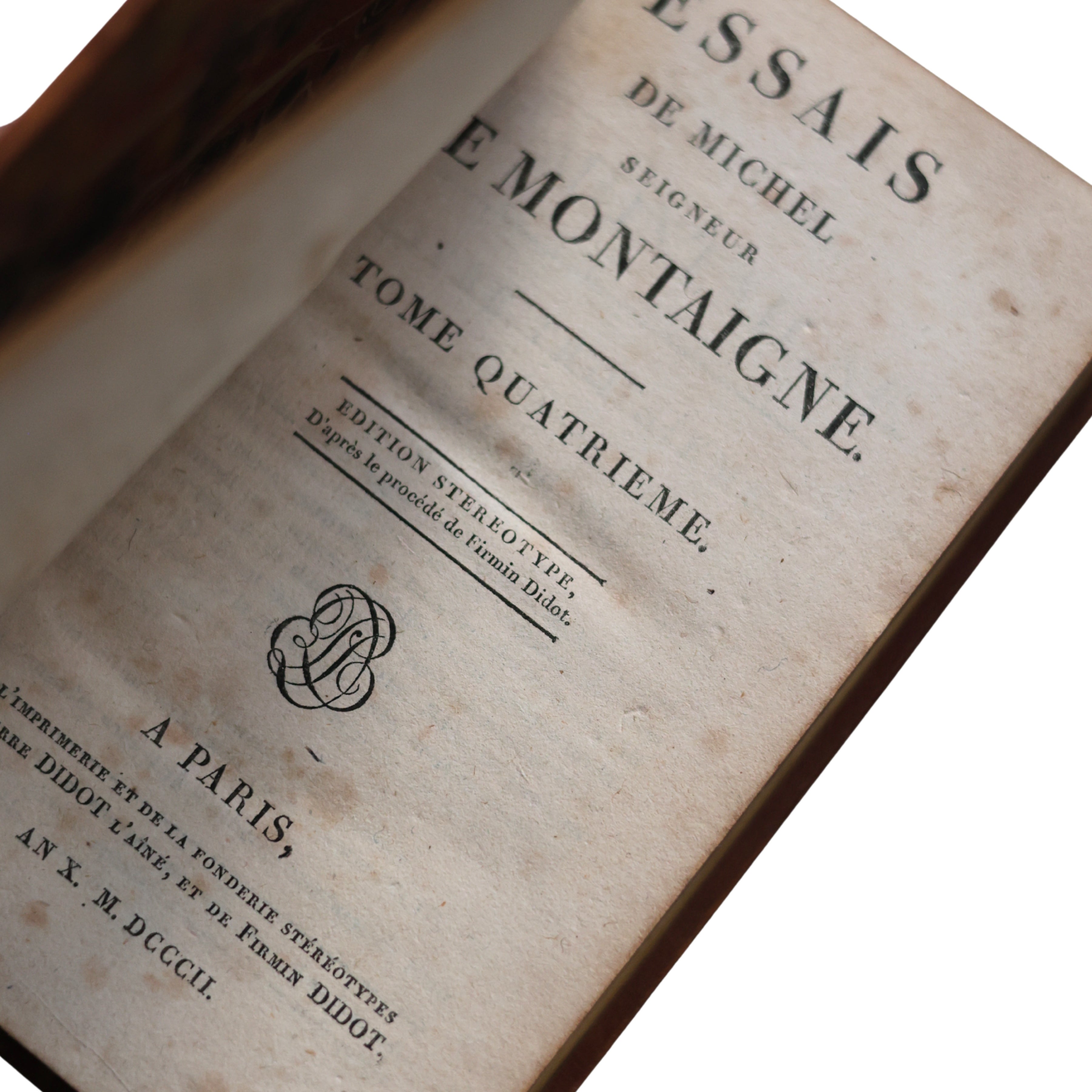 "Montaigne’s Essais" (Tomes II–IV) French Leather-Bound Books