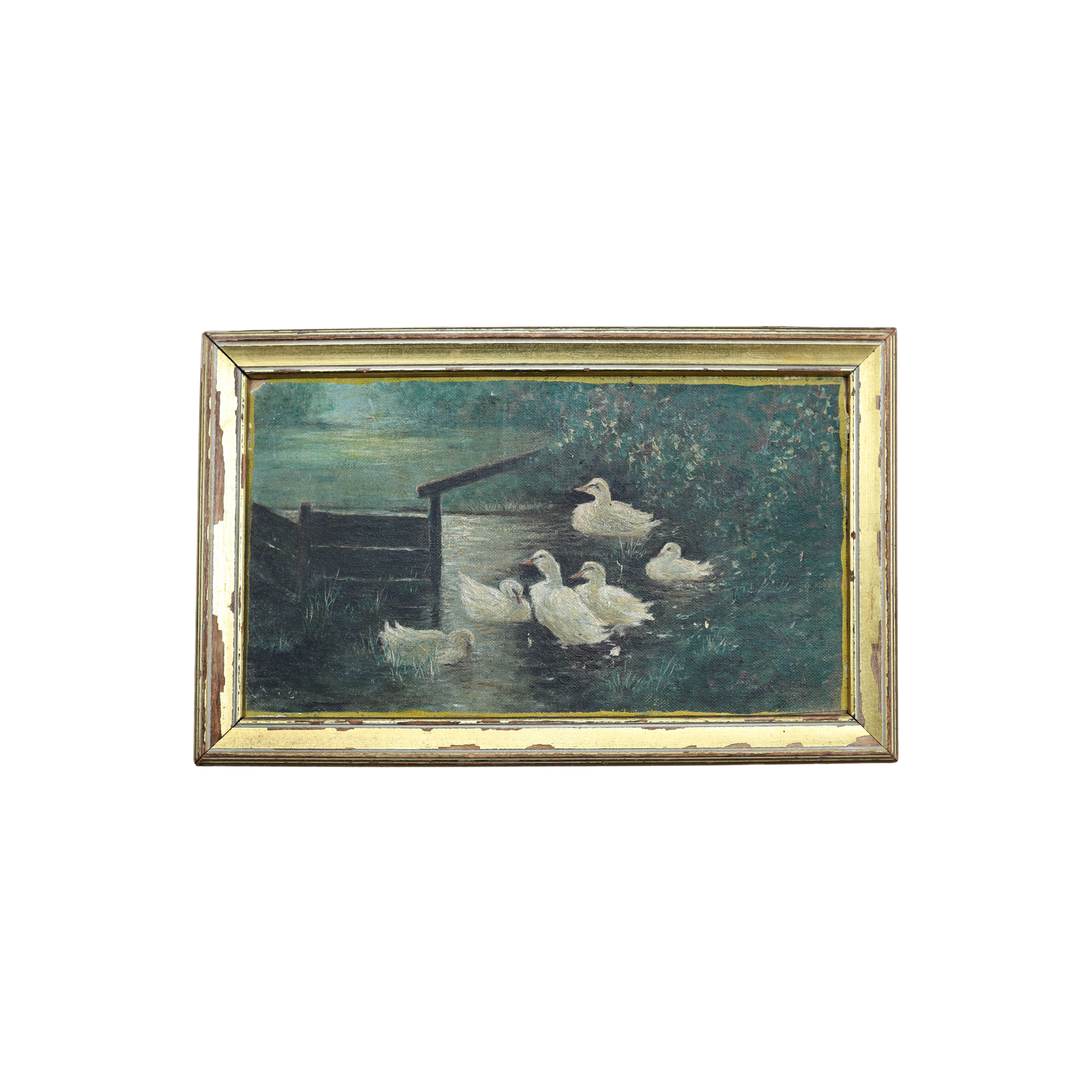 Petite Folk Art Duck Painting