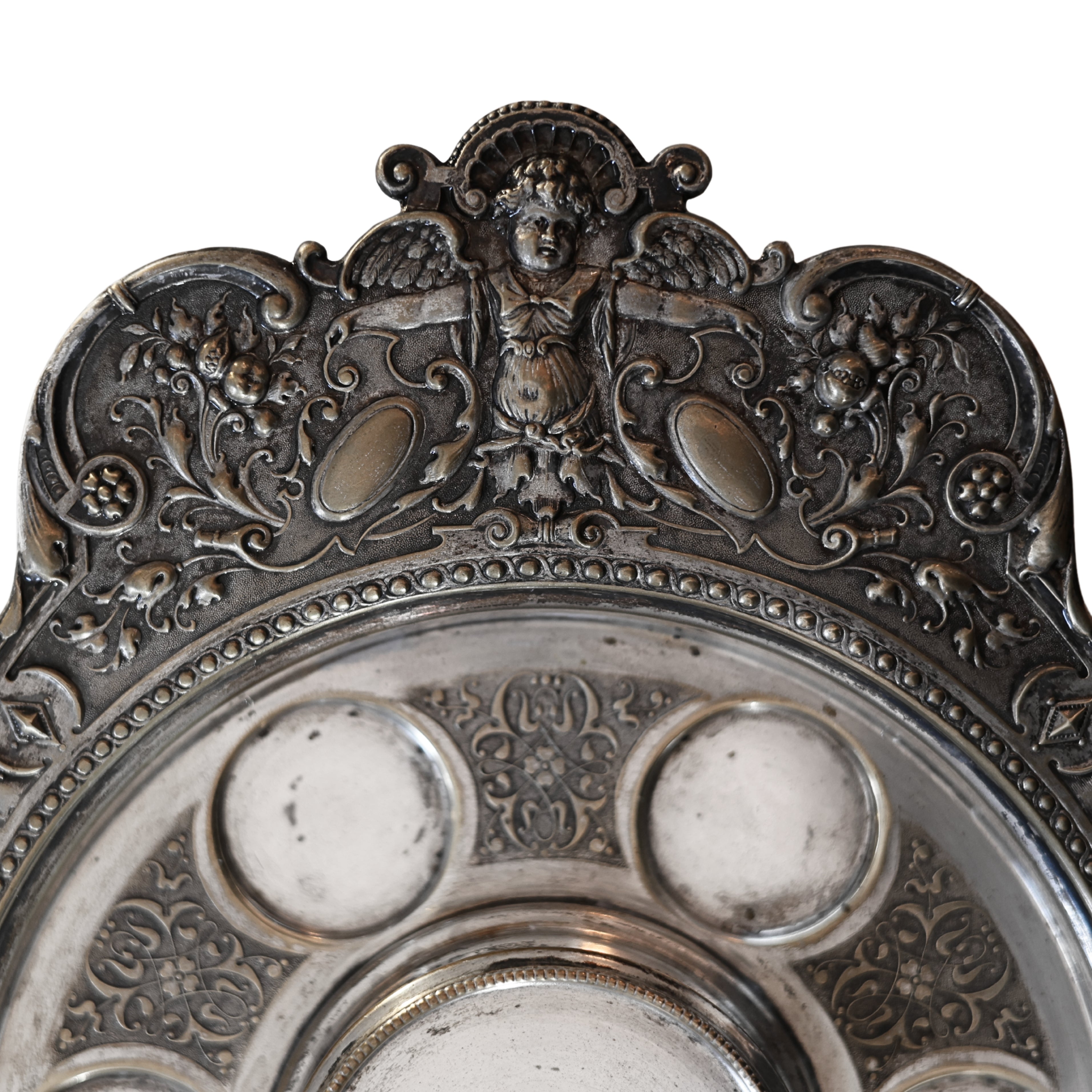 Silverplate Oyster Serving Platter with Cherub Motif