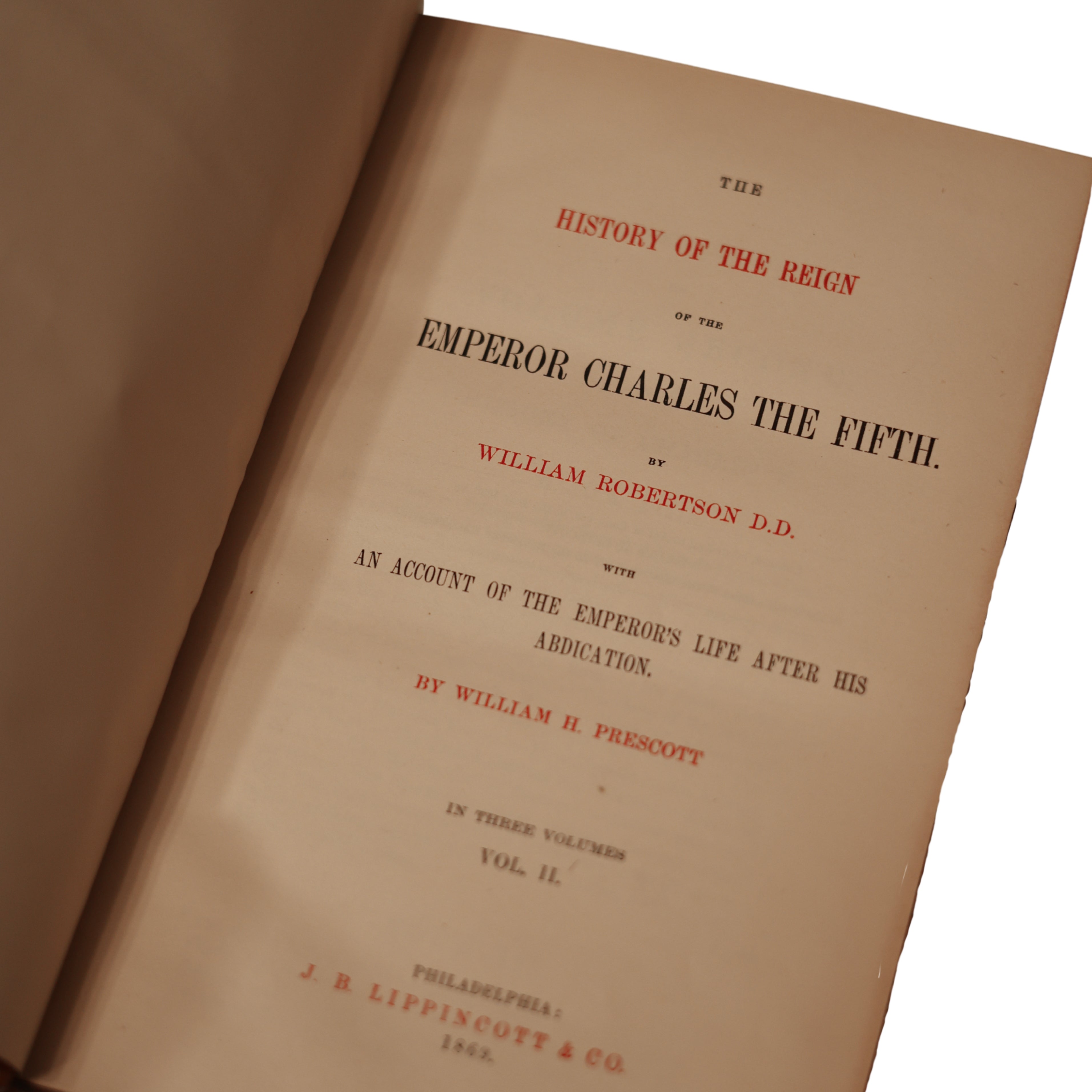 c. 1869 Prescot History Volumes, Phillip of Spain and Charles V