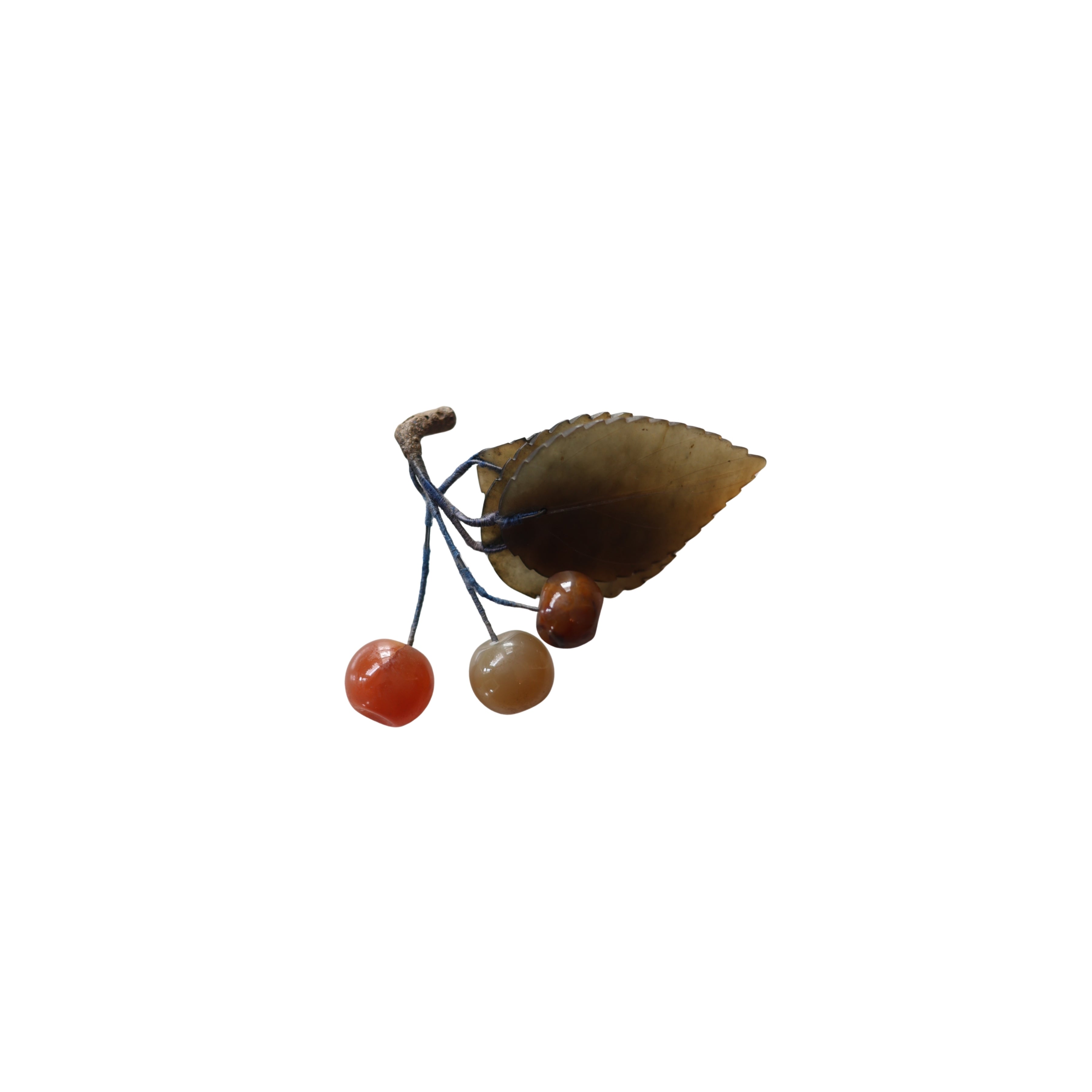 Carved Stone Fruit with Toadstone Leaves — Pear, Apricot, and Cherries