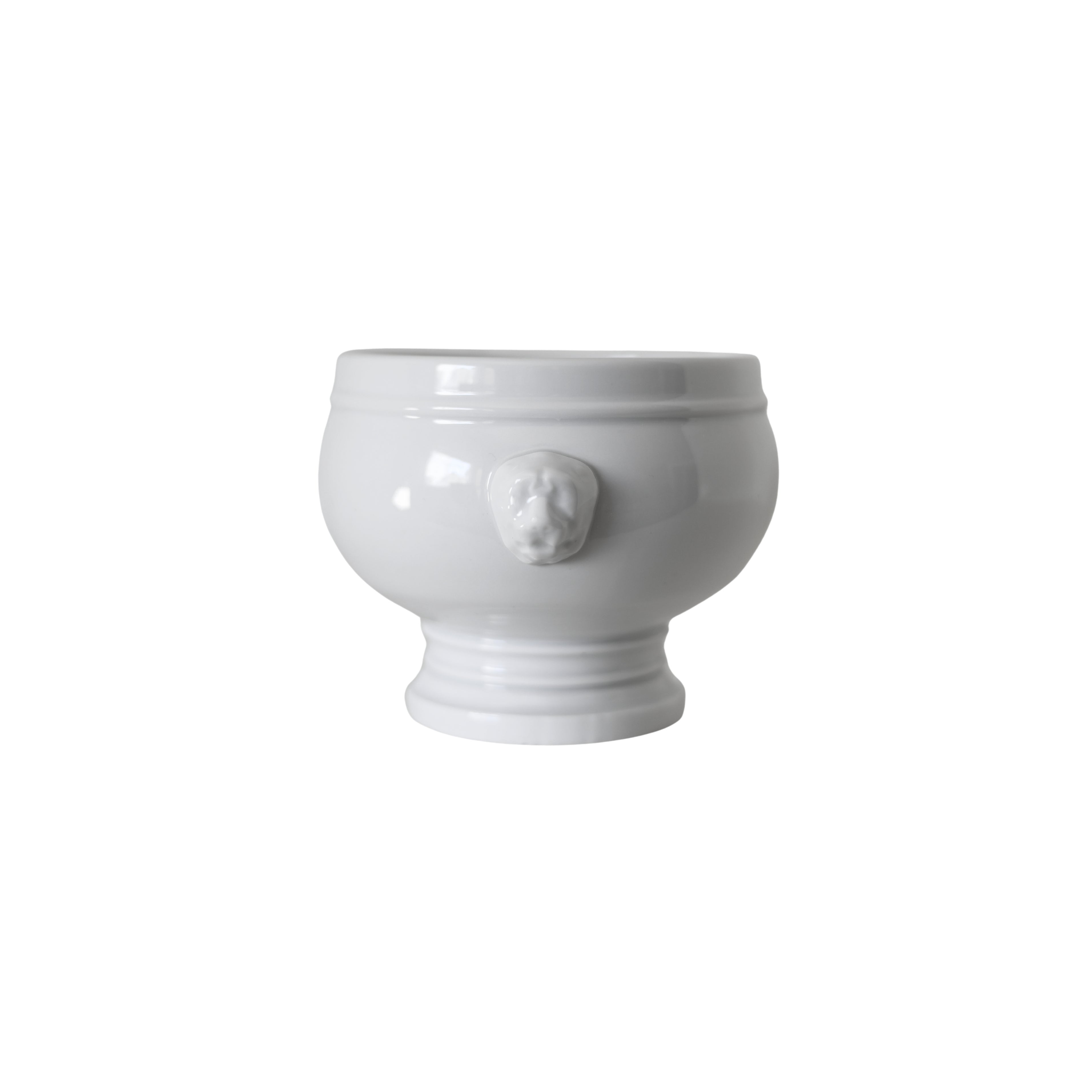 French Pillivuyt Lion Head Porcelain Soup Bowls
