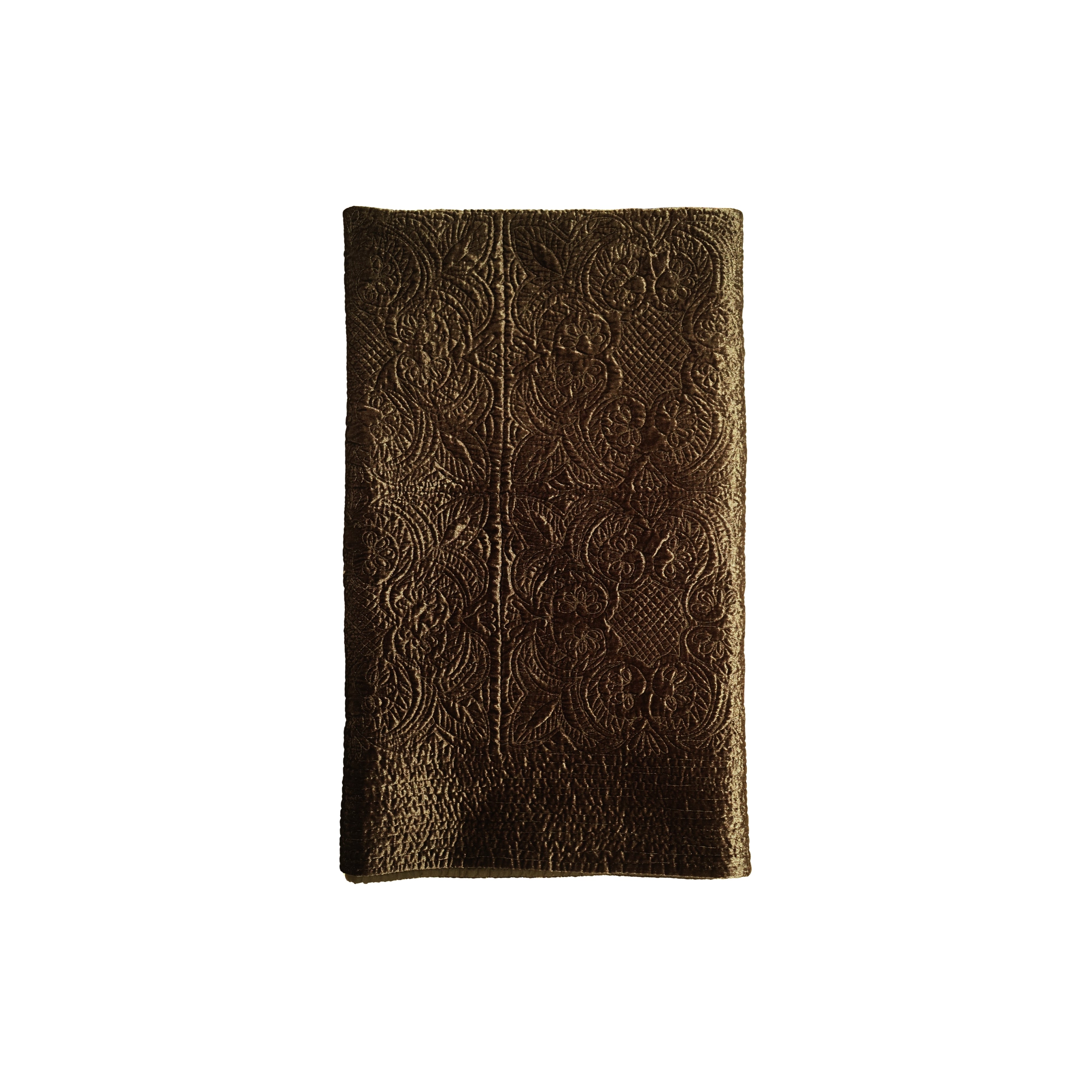 Olive Velvet Matelassé Quilt (Twin/Throw)