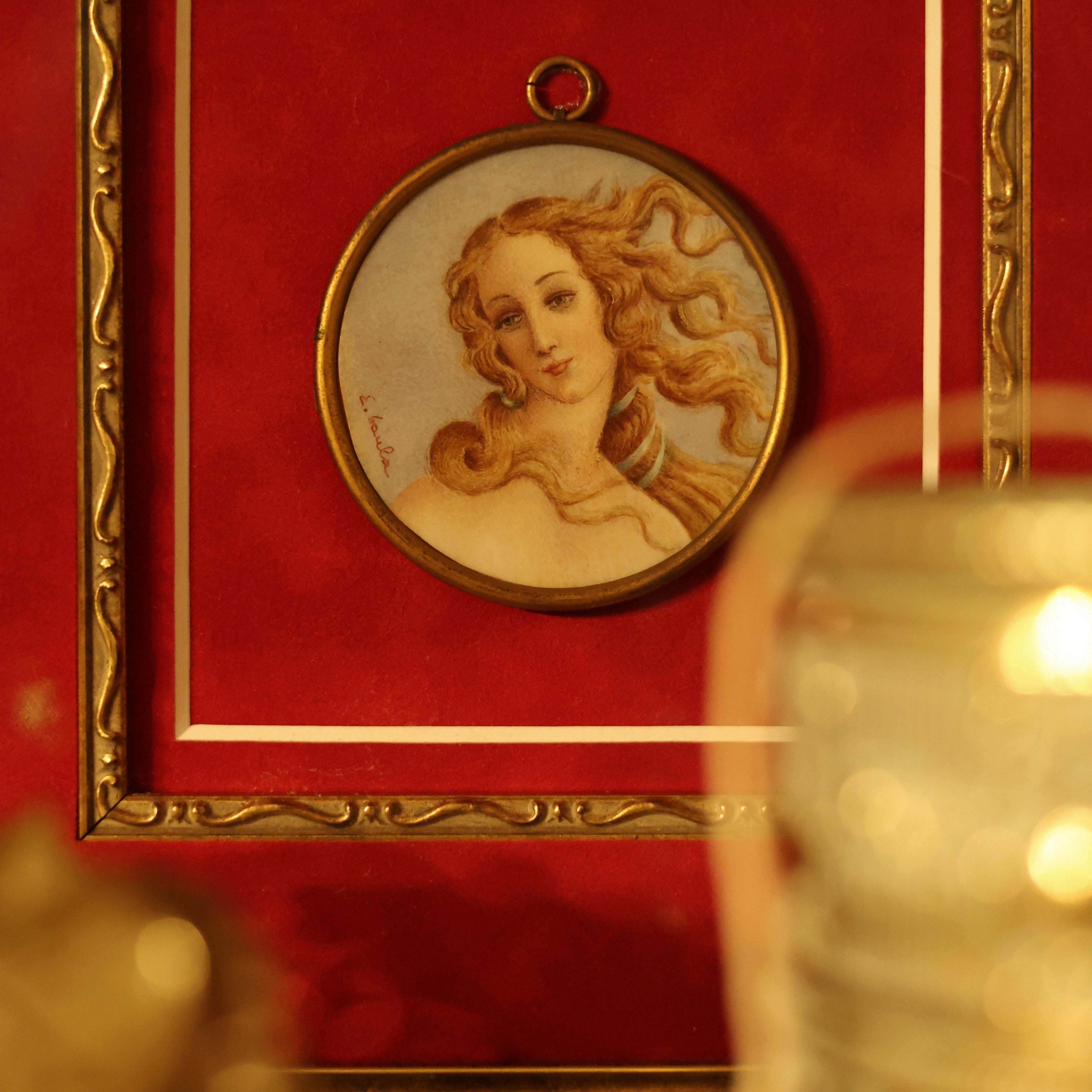 After Botticelli “Birth of Venus” — Signed E. Caula