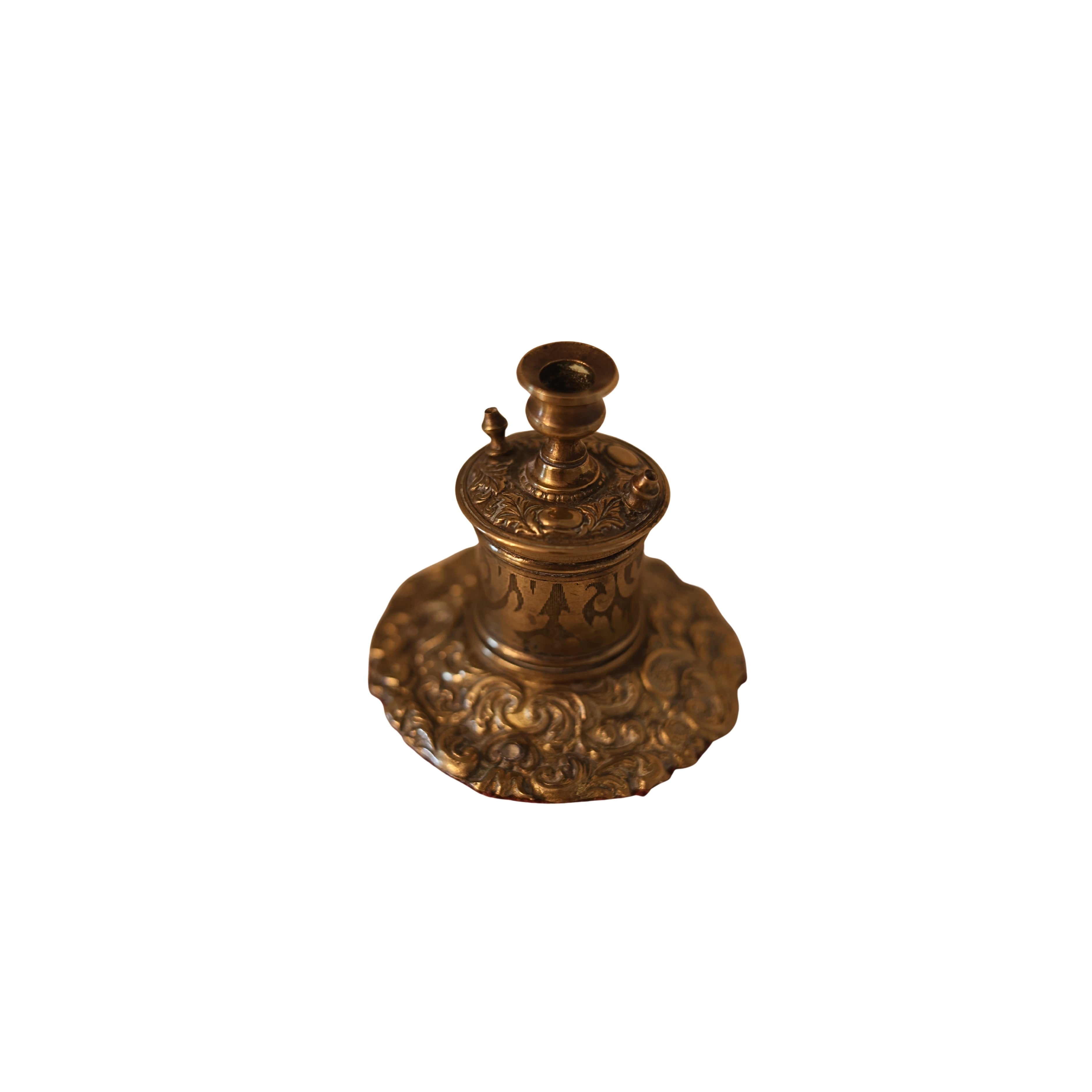 Repoussé Bougie Box, Traveling Candleholder