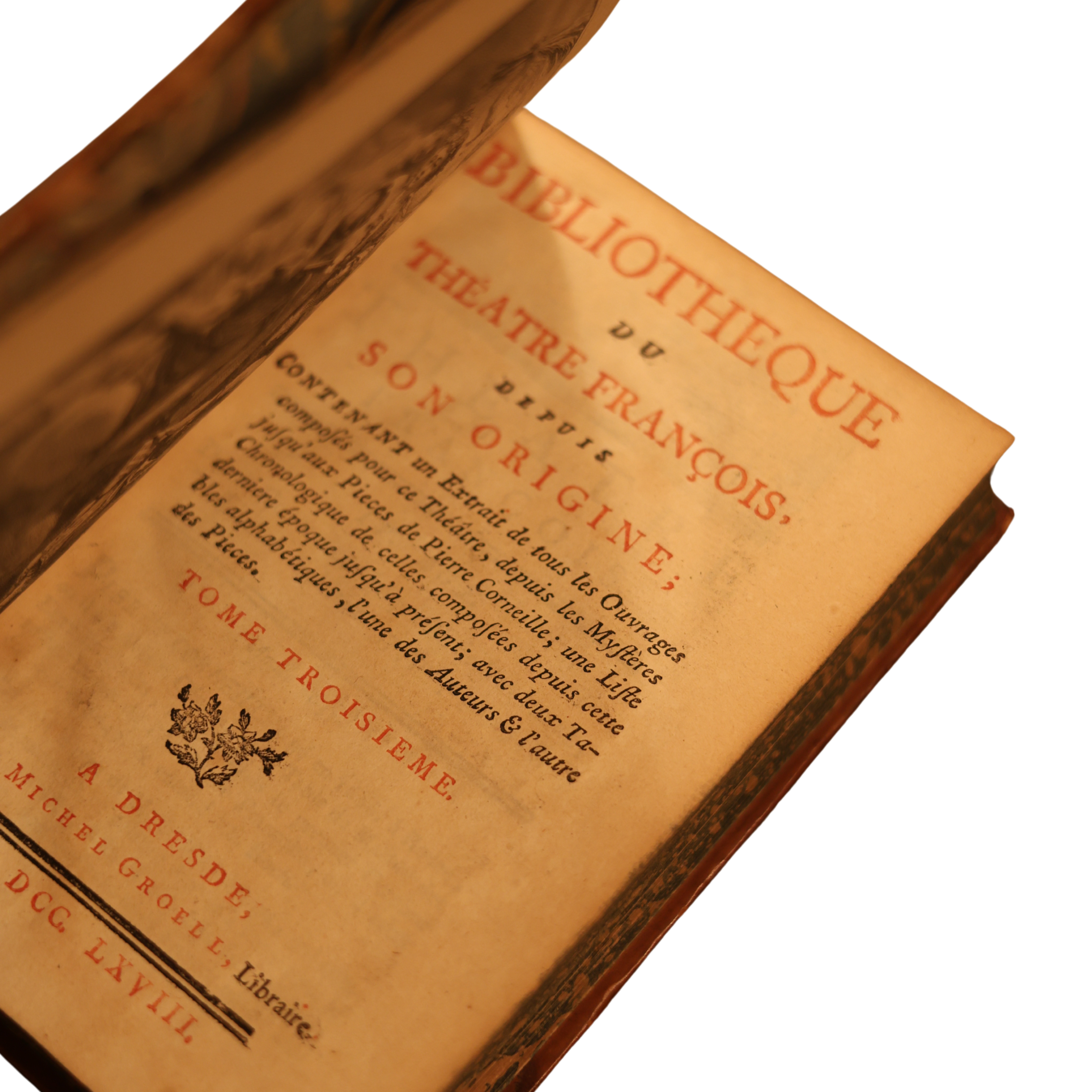 c. 1768 “Bibliothèque du Théâtre François” (Tome I, II & III)