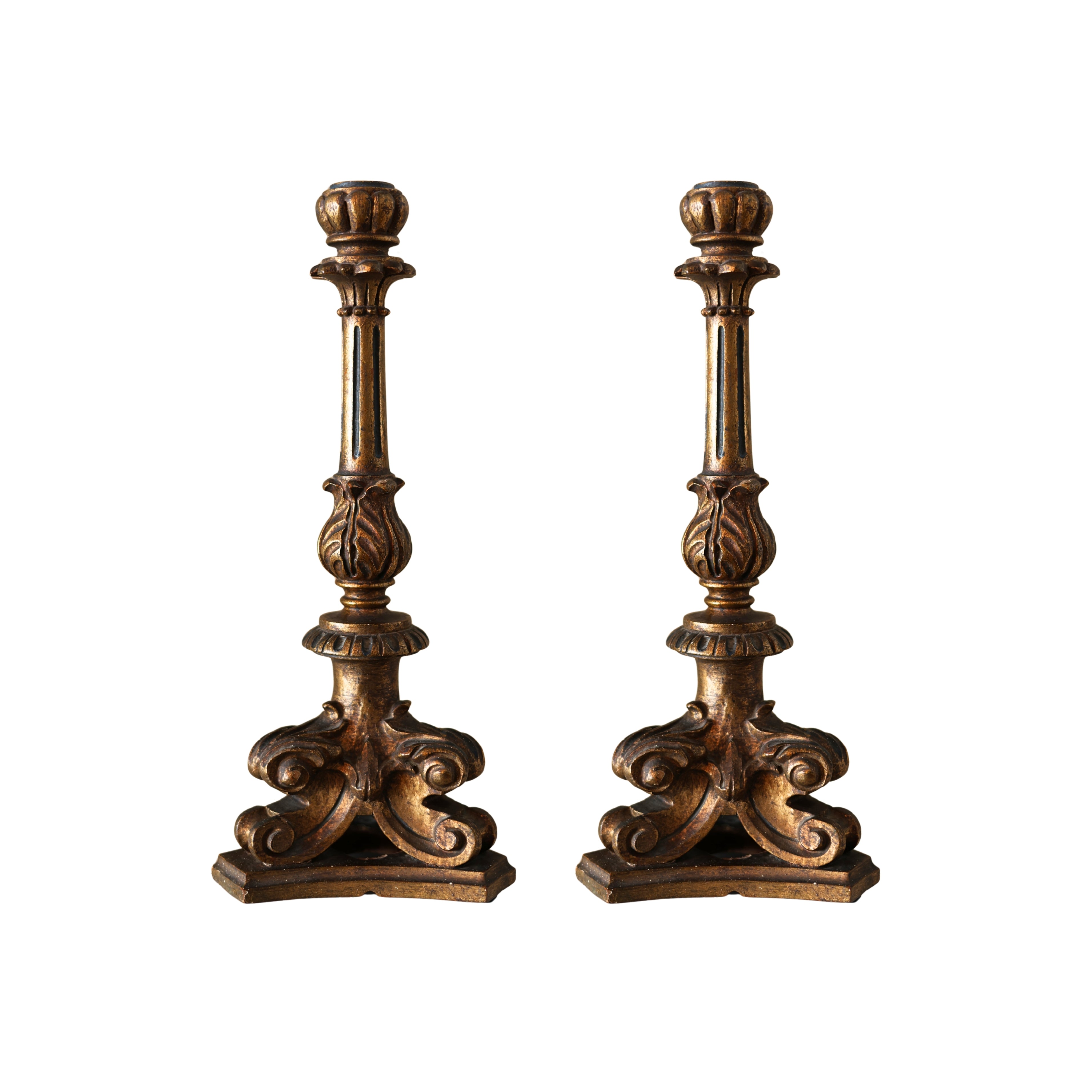 Pair of Florentine Giltwood Candlesticks