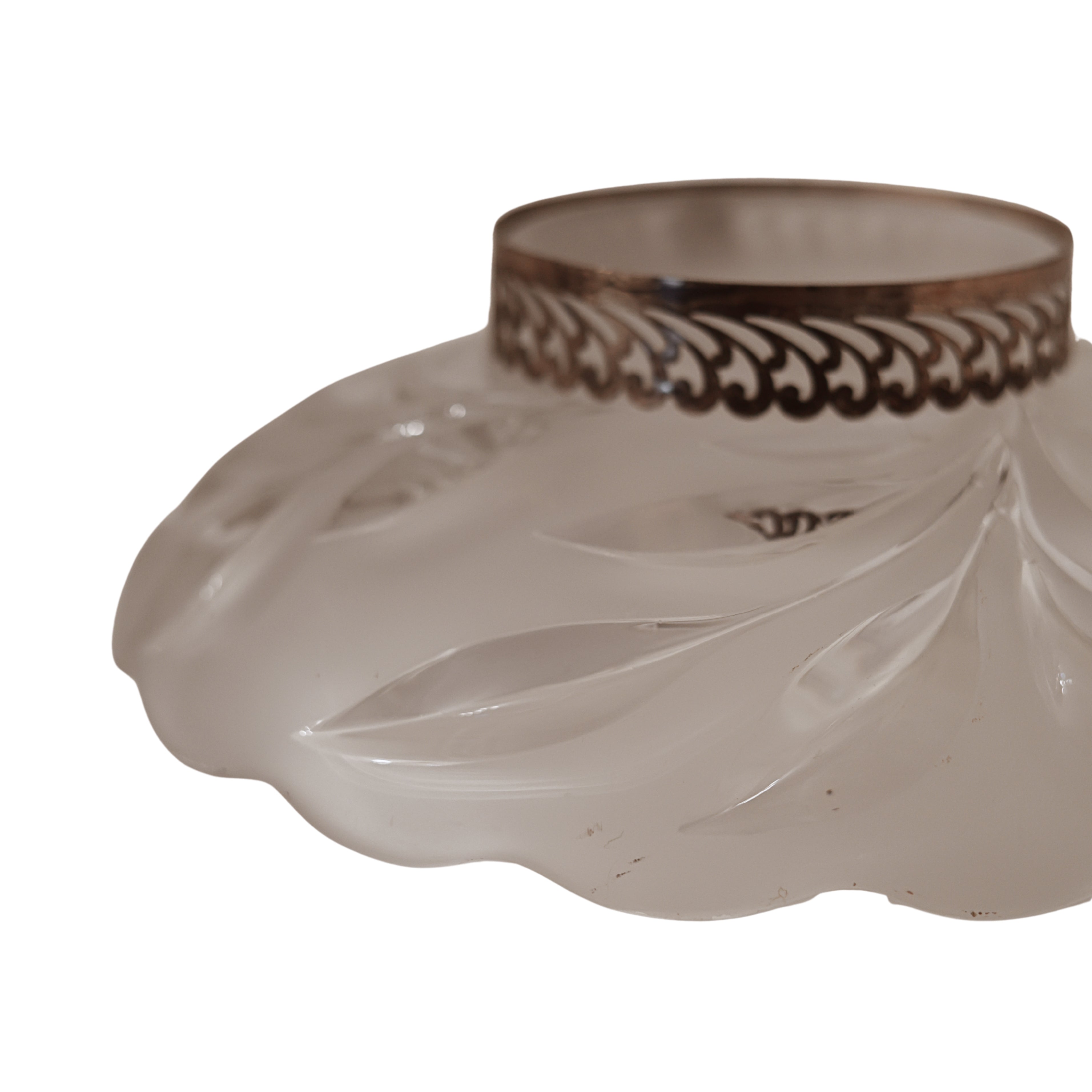 Glass Pendant Shade with Leaf Motif