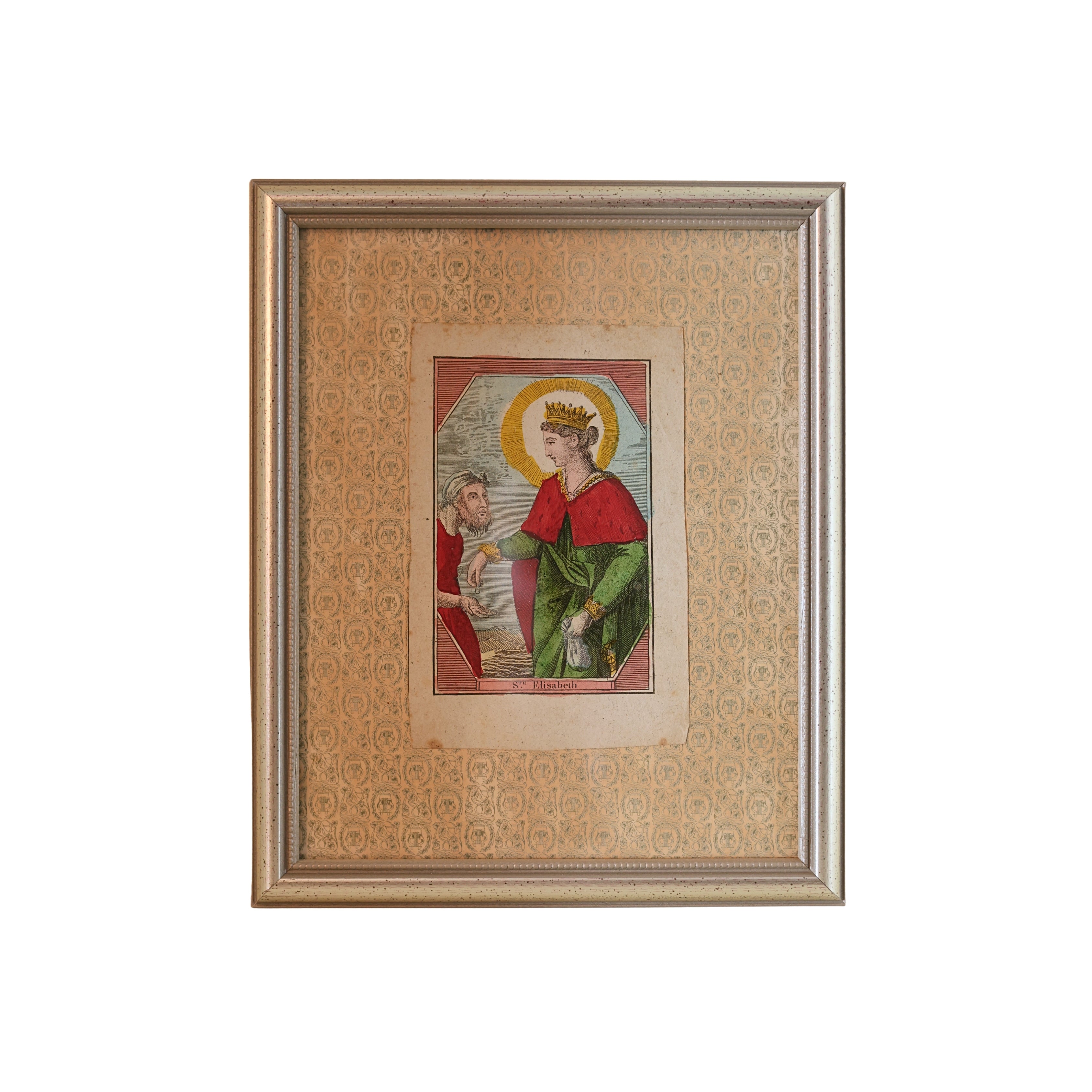 18th c. French Devotional Engraving — St. Elizabeth