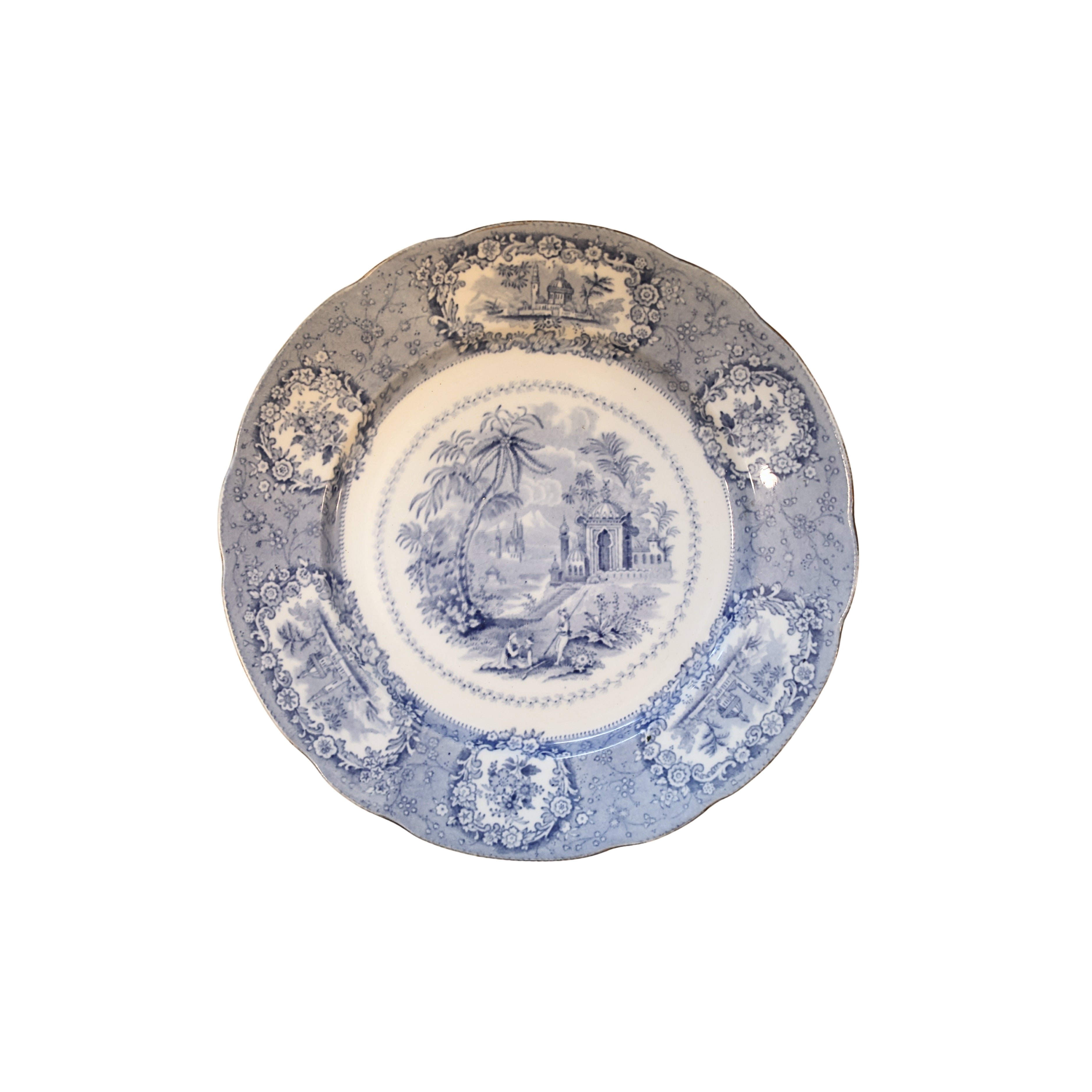 “Oriental” by Ridgway Blue Transferware Plate