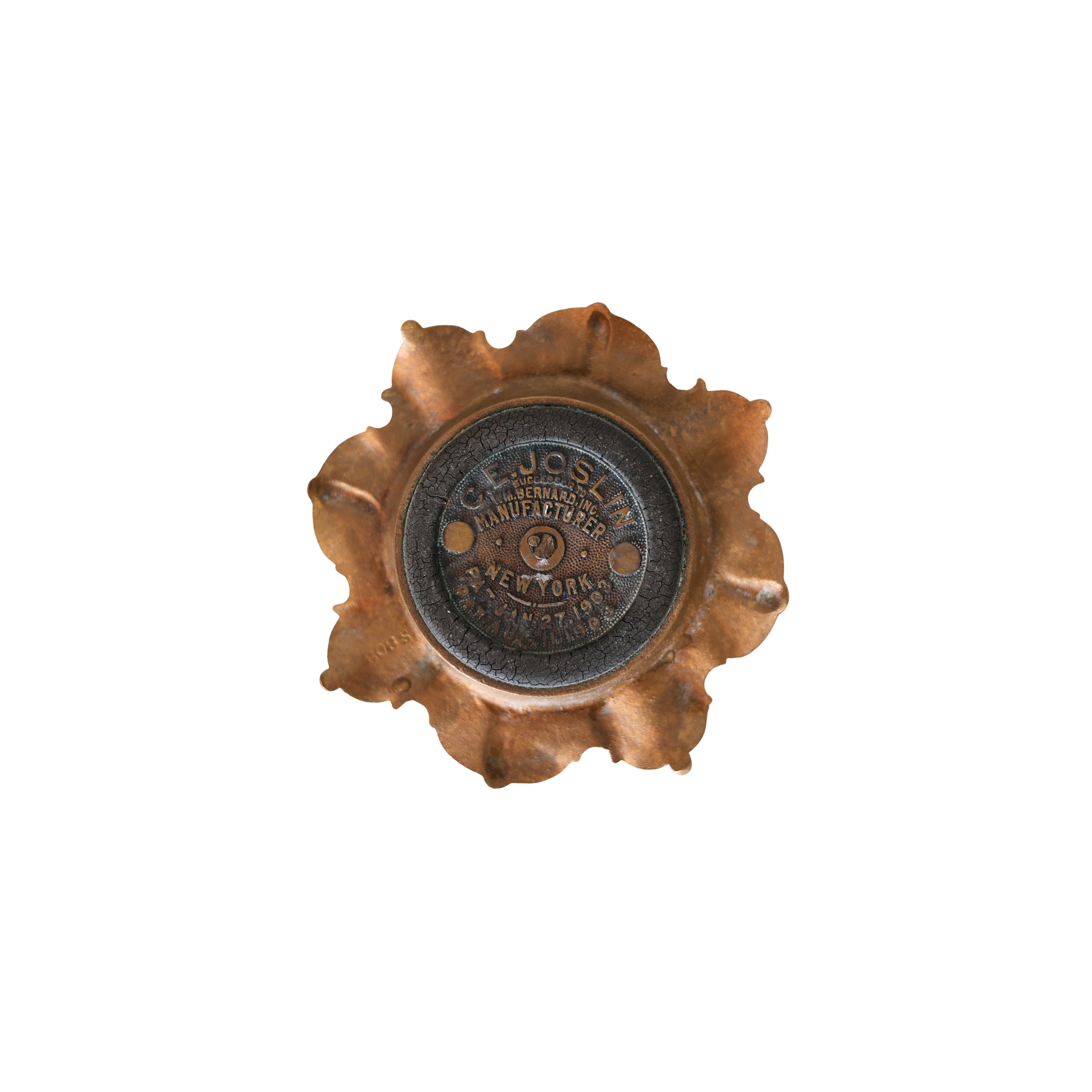 c. 1903 Hotel Emerson Bronze Match Holder