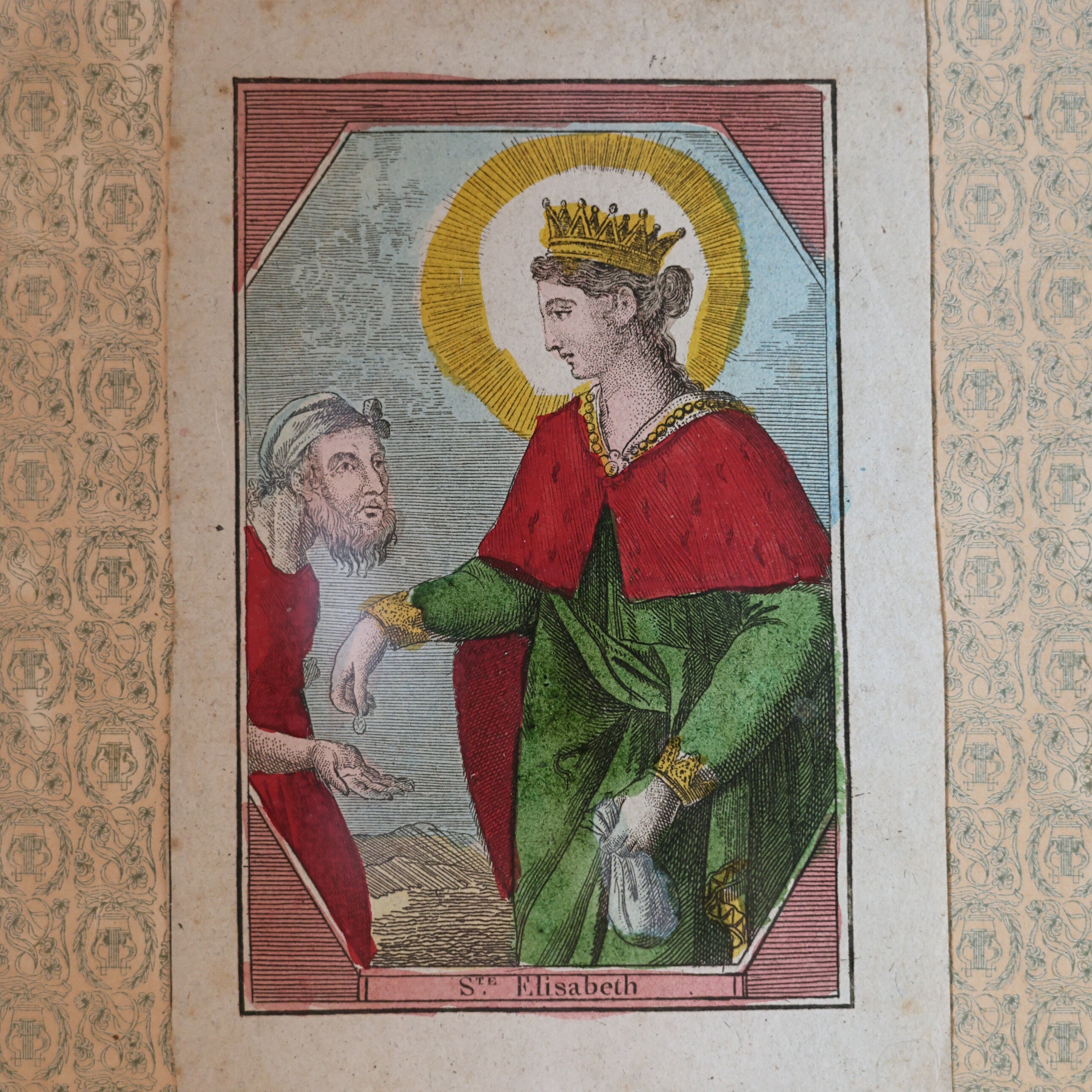 18th c. French Devotional Engraving — St. Elizabeth