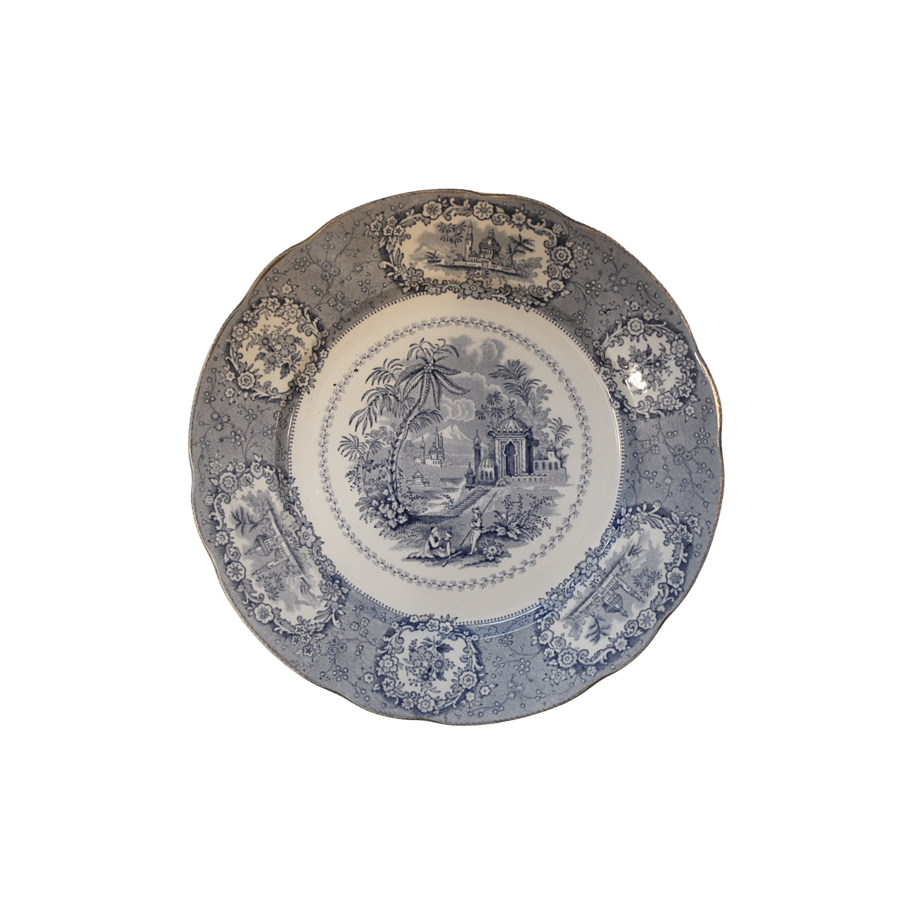 “Oriental” by Ridgway Blue Transferware Plate