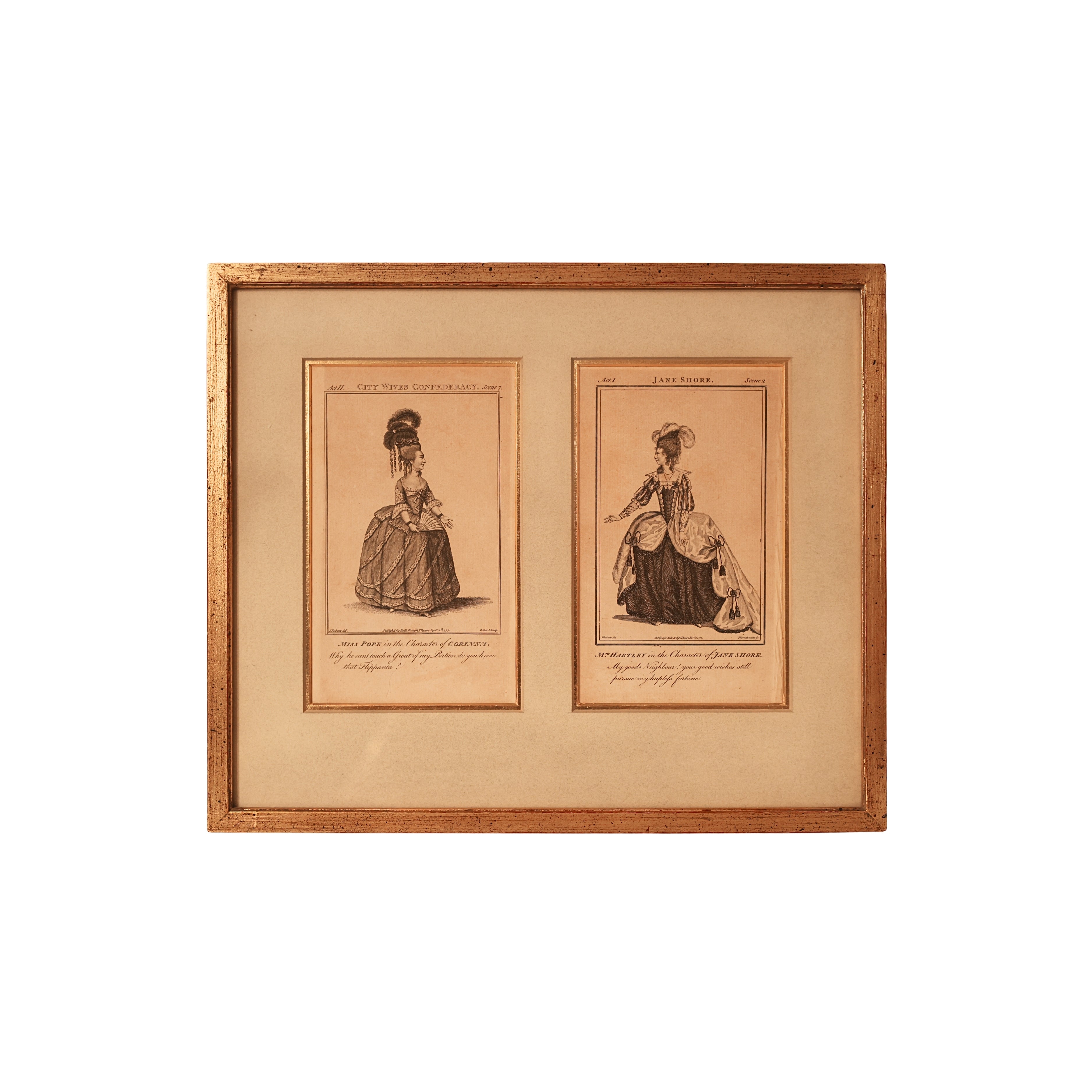 18th c. Bell’s British Theatre Engravings — Corlyn and Jane Shore