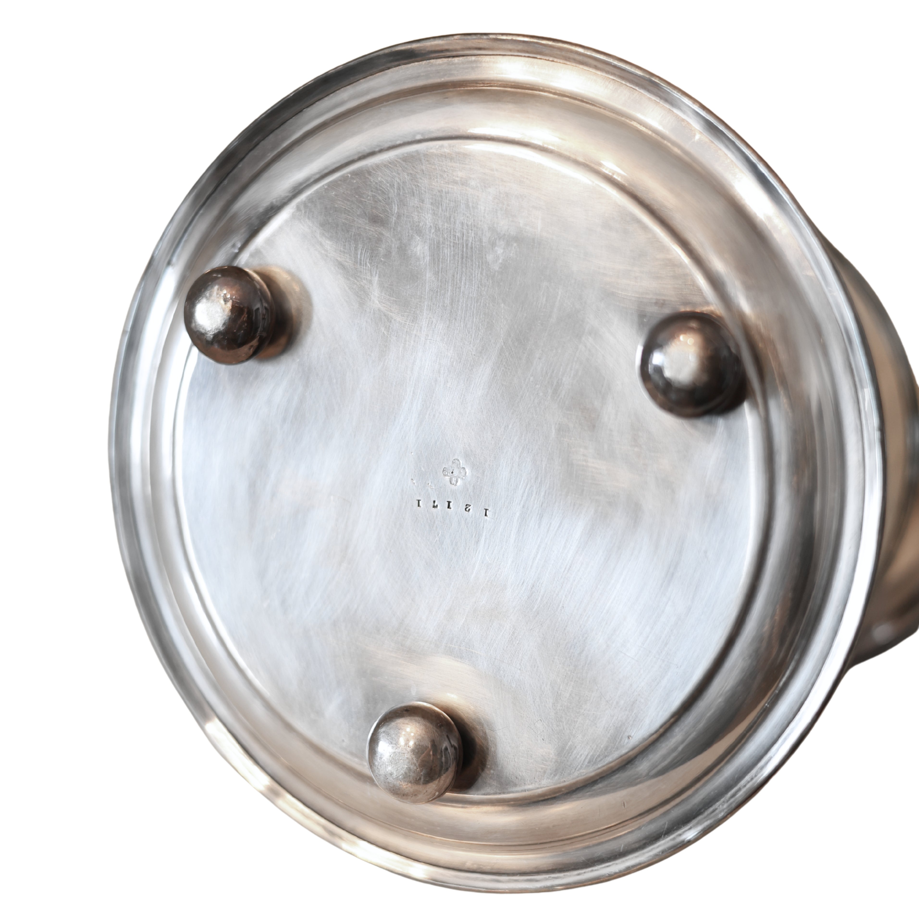 Biscuit Barrel with Repoussé Scroll Motif