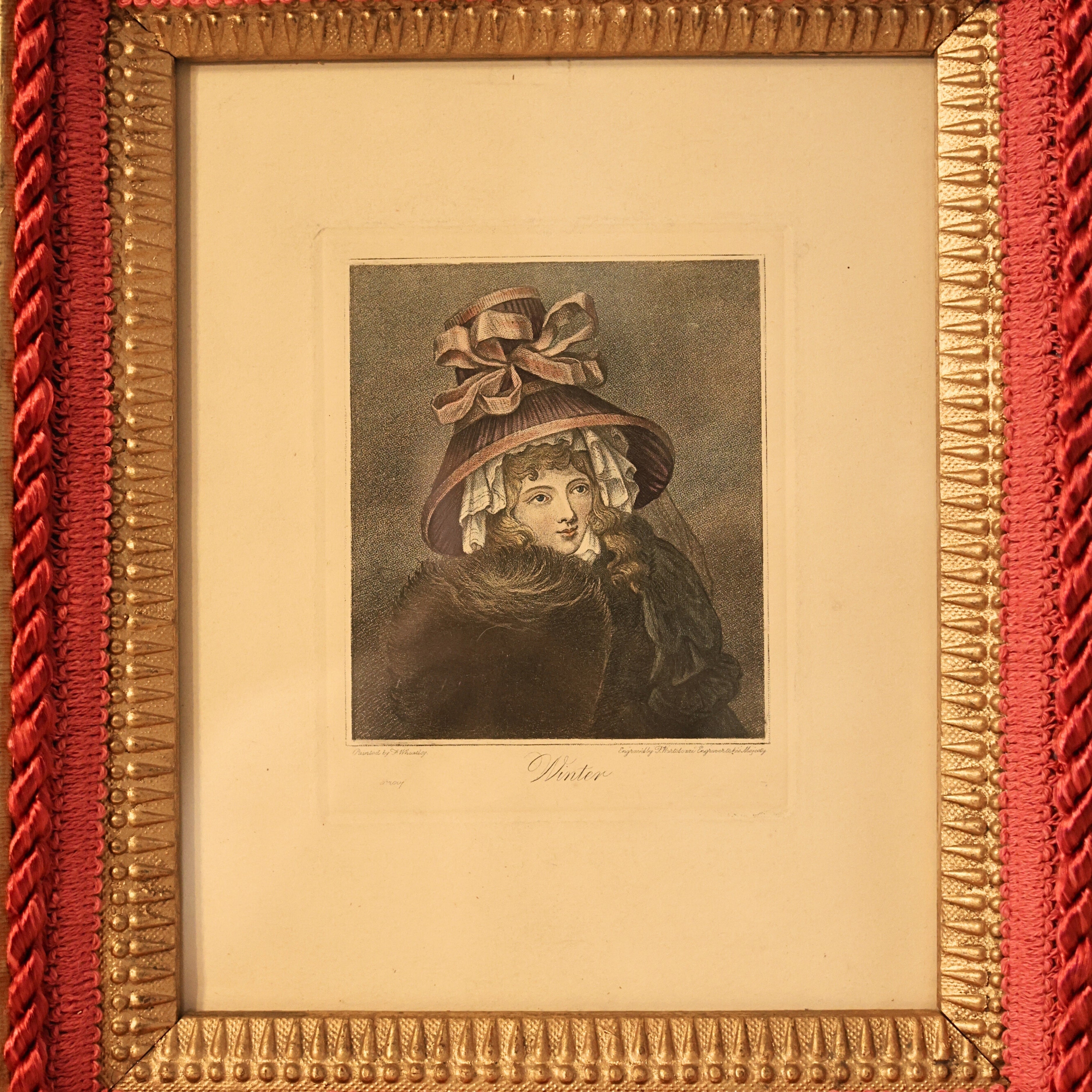 Gilt Framed “Winter” Portrait Engraving