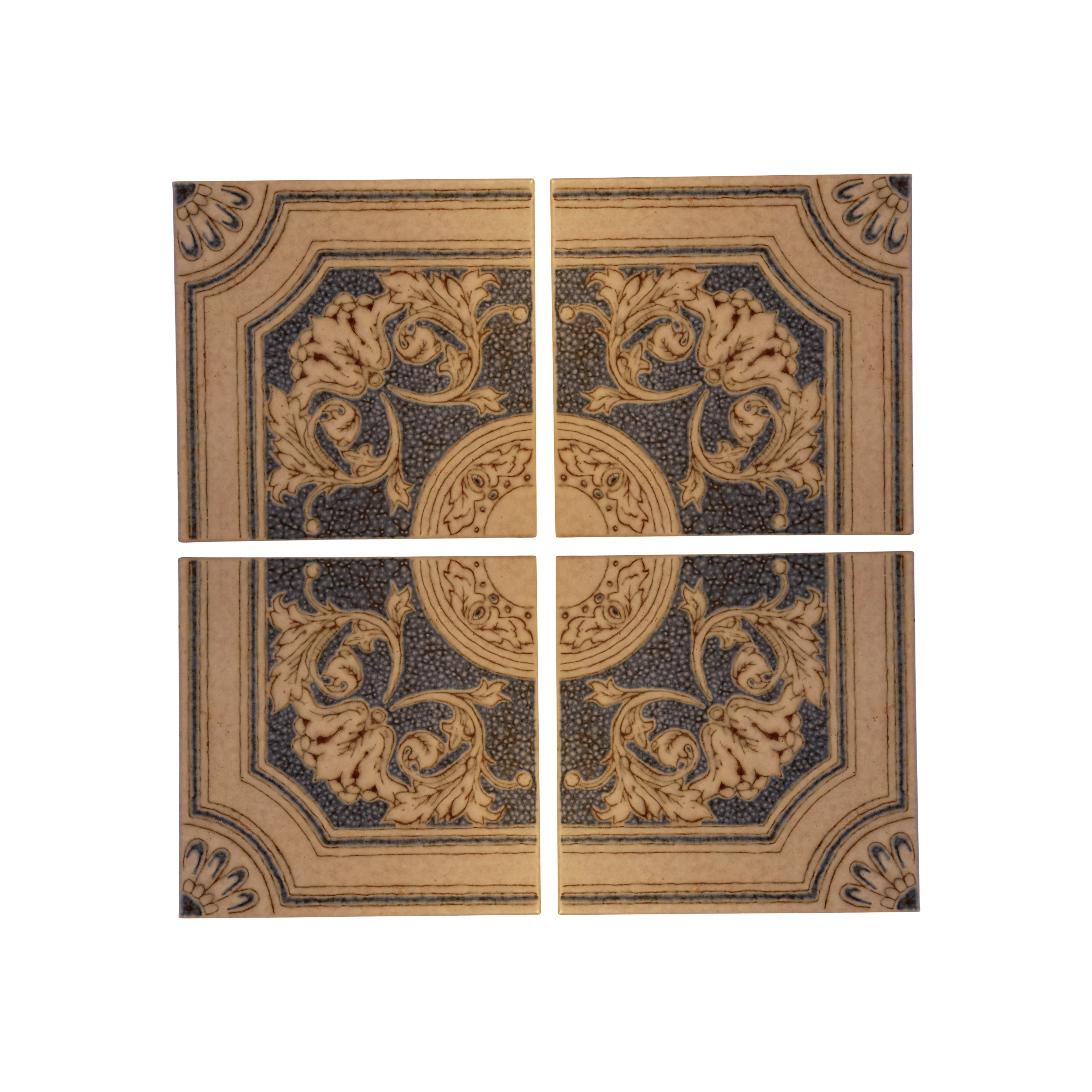 Italian Terracotta Scrollwork Tiles