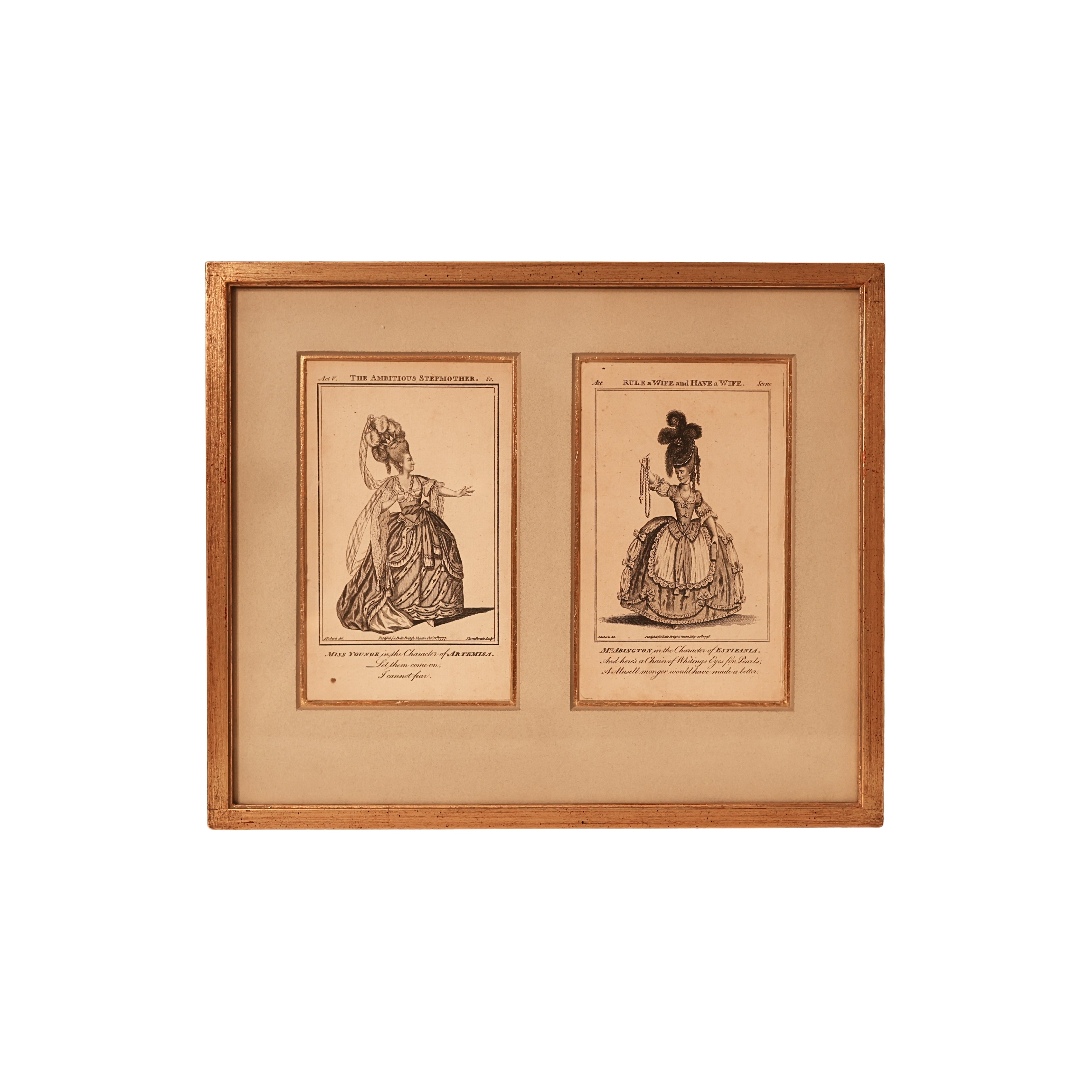 18th c. Bell’s British Theatre Engravings — Artemisia and Estifania