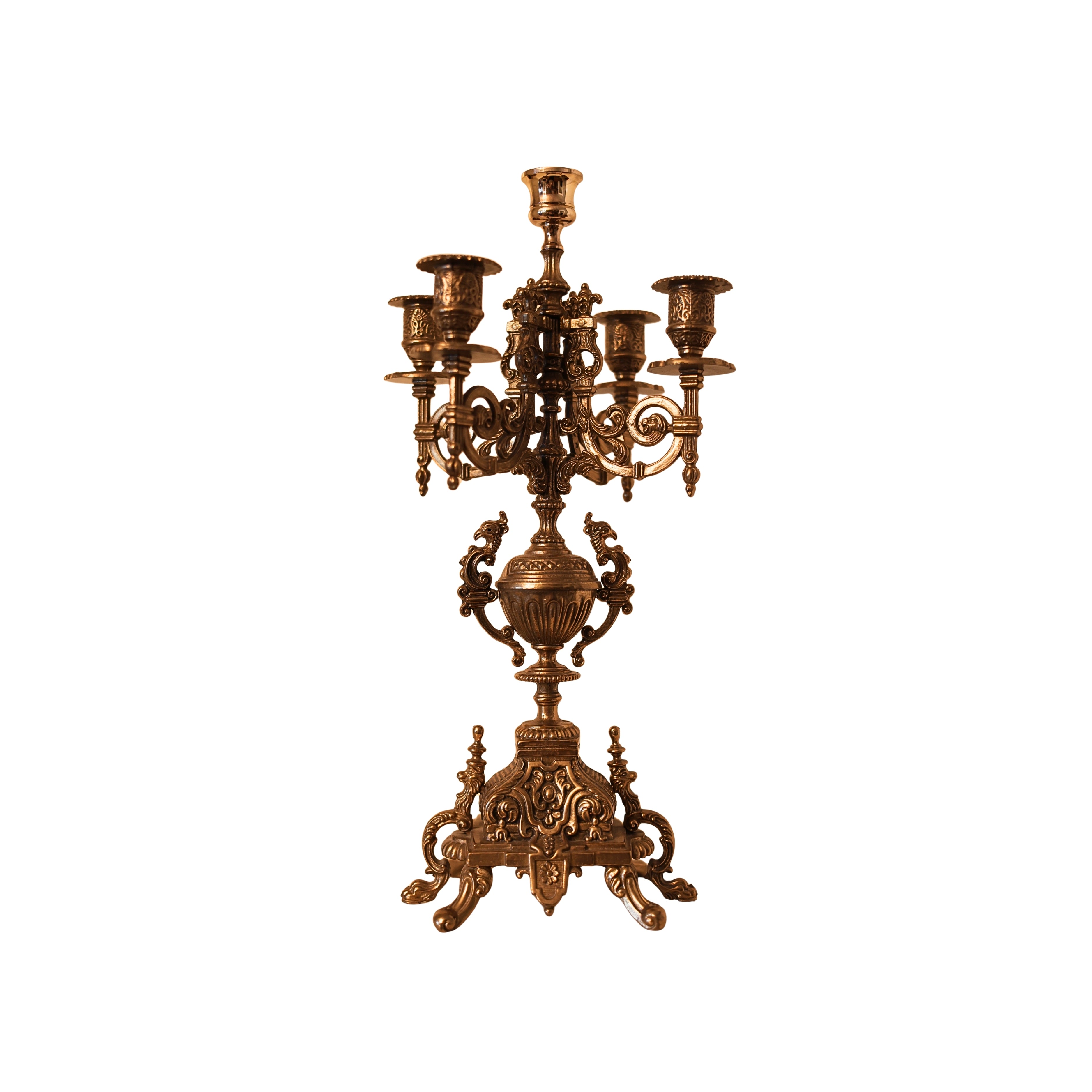 Ornate Brass Candelabras