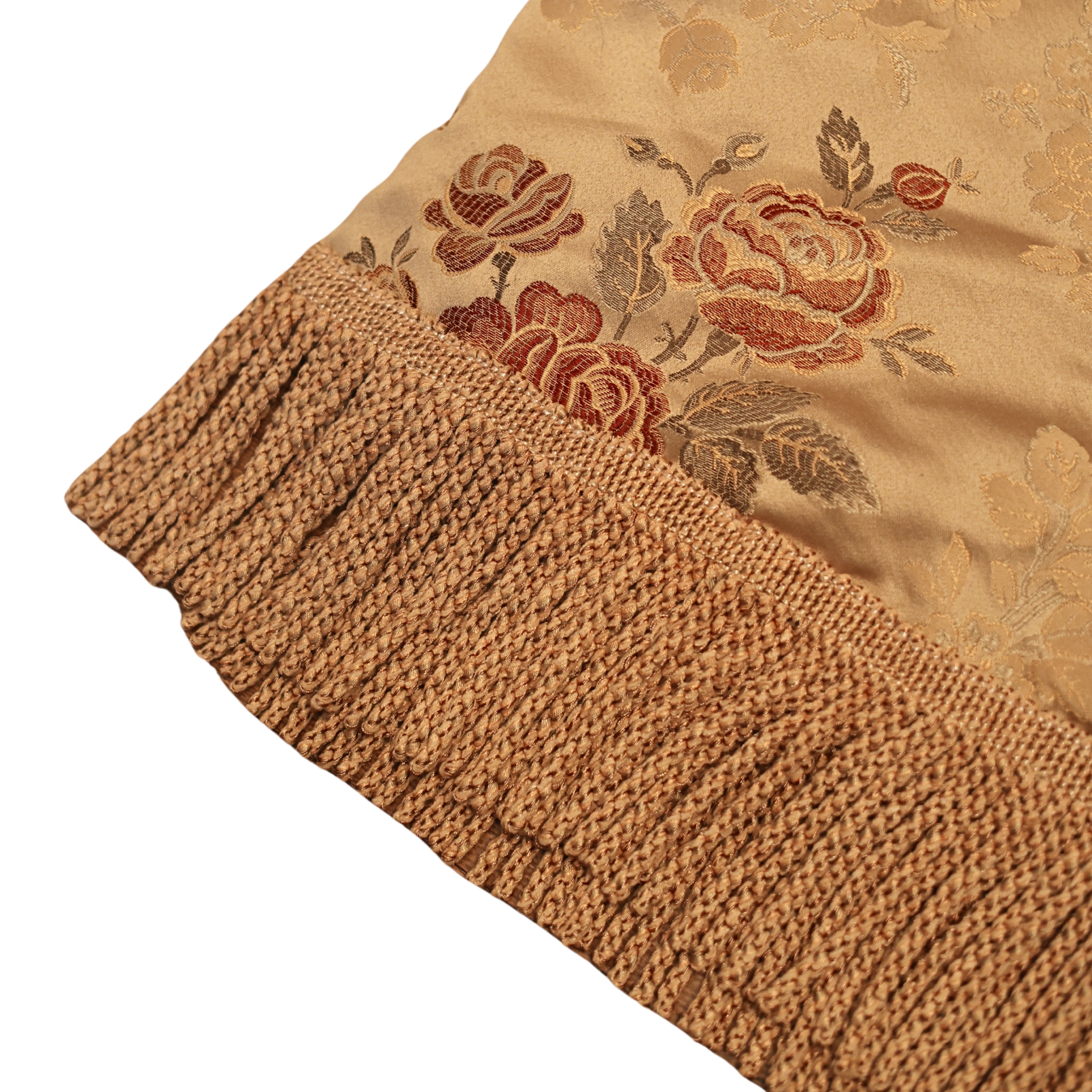 Reversible Jacquard Floral Throw with Fringe