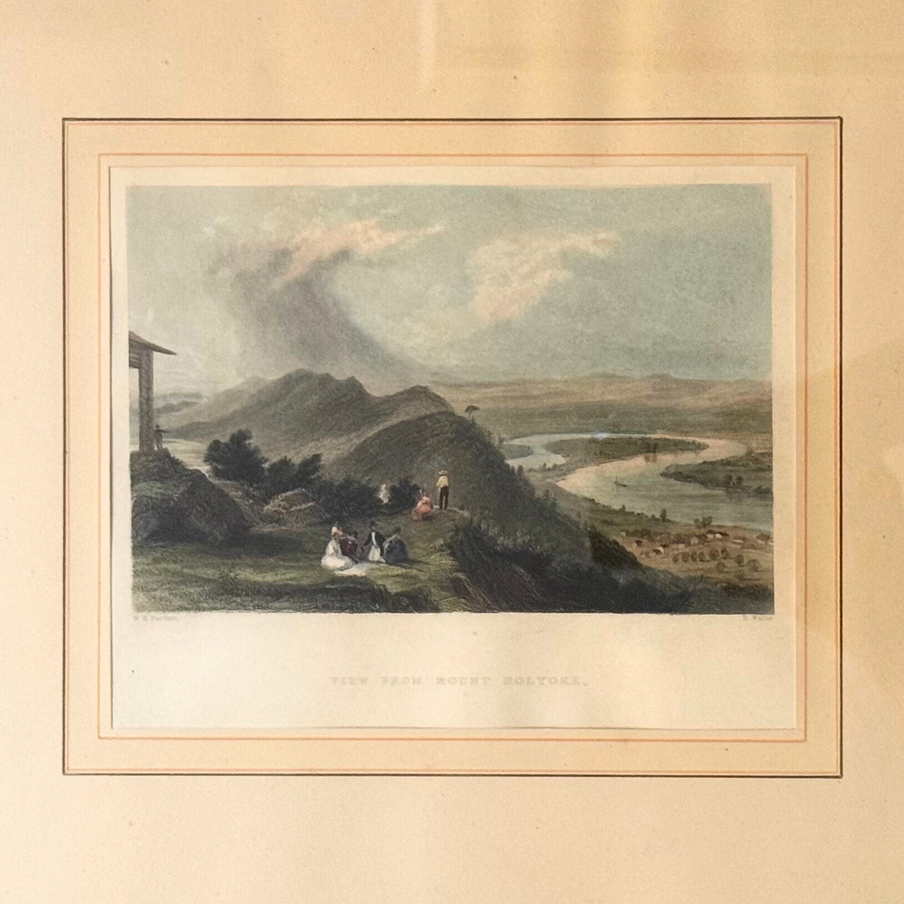 19th c. Colored Engraving, “View from Mount Holyoke”