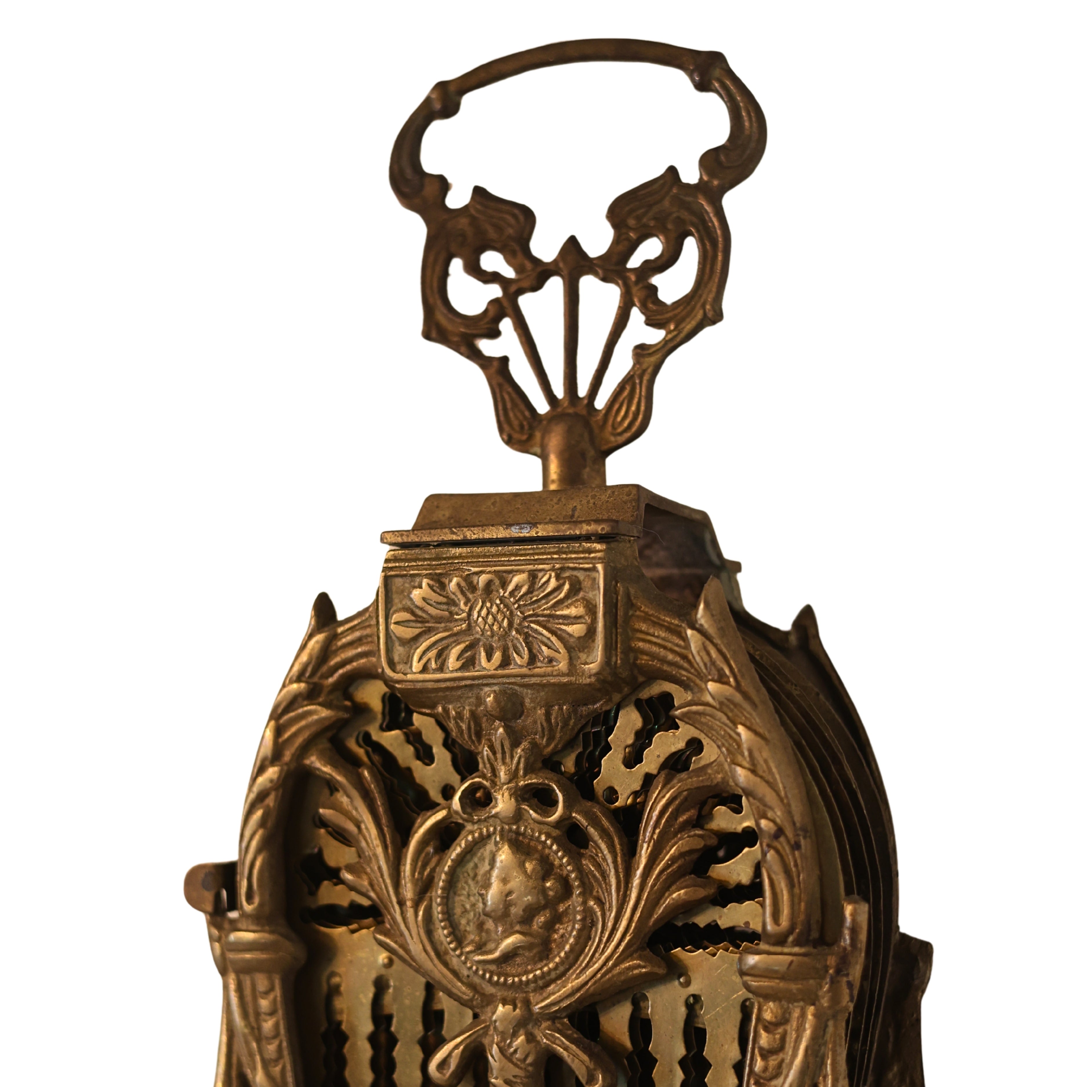 Brass Folding Fire Screen with Classical Medallion