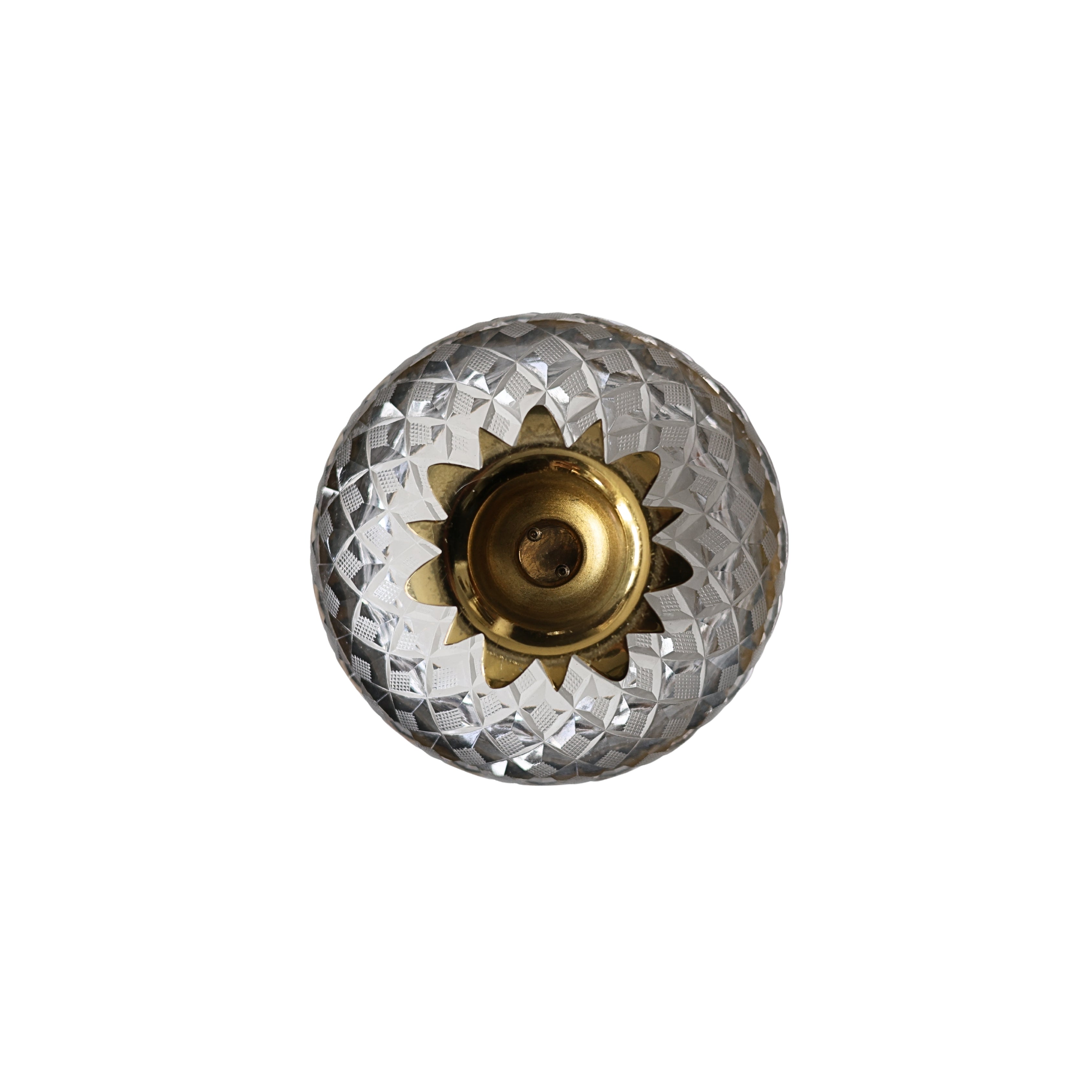 French Crystal and Brass Candlestick
