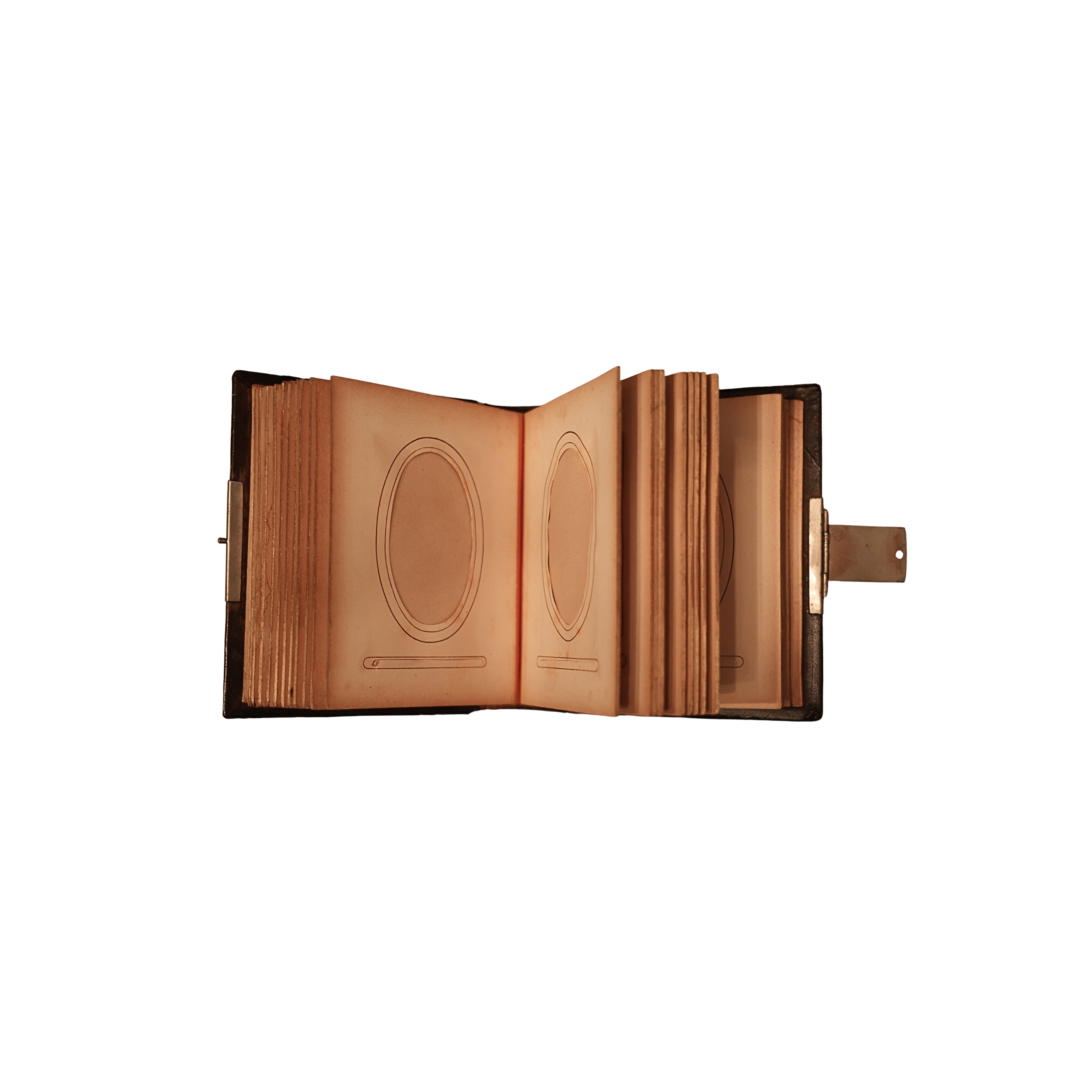 Victorian Leather Photo Album with Gilt Pages