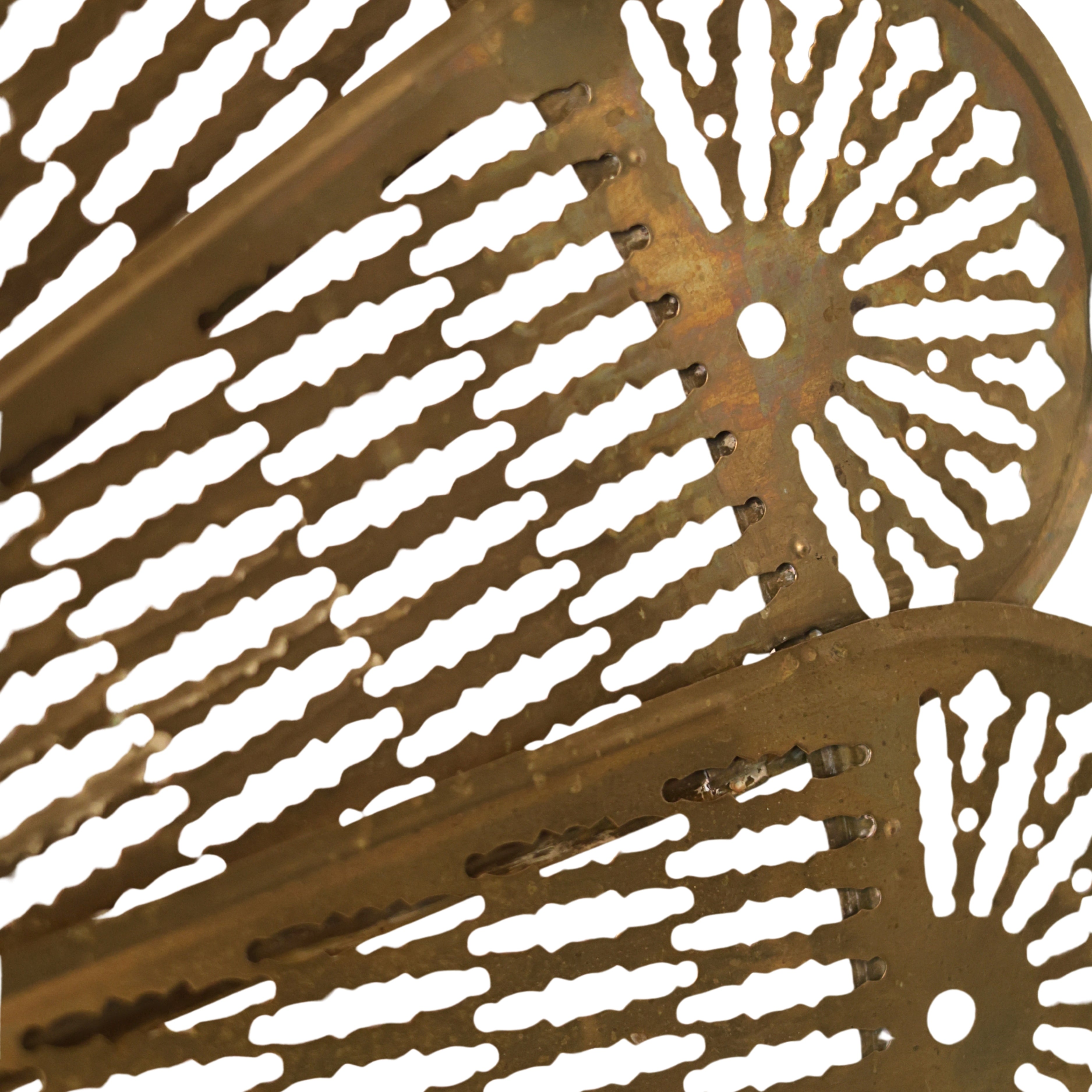 Brass Folding Fire Screen with Classical Medallion