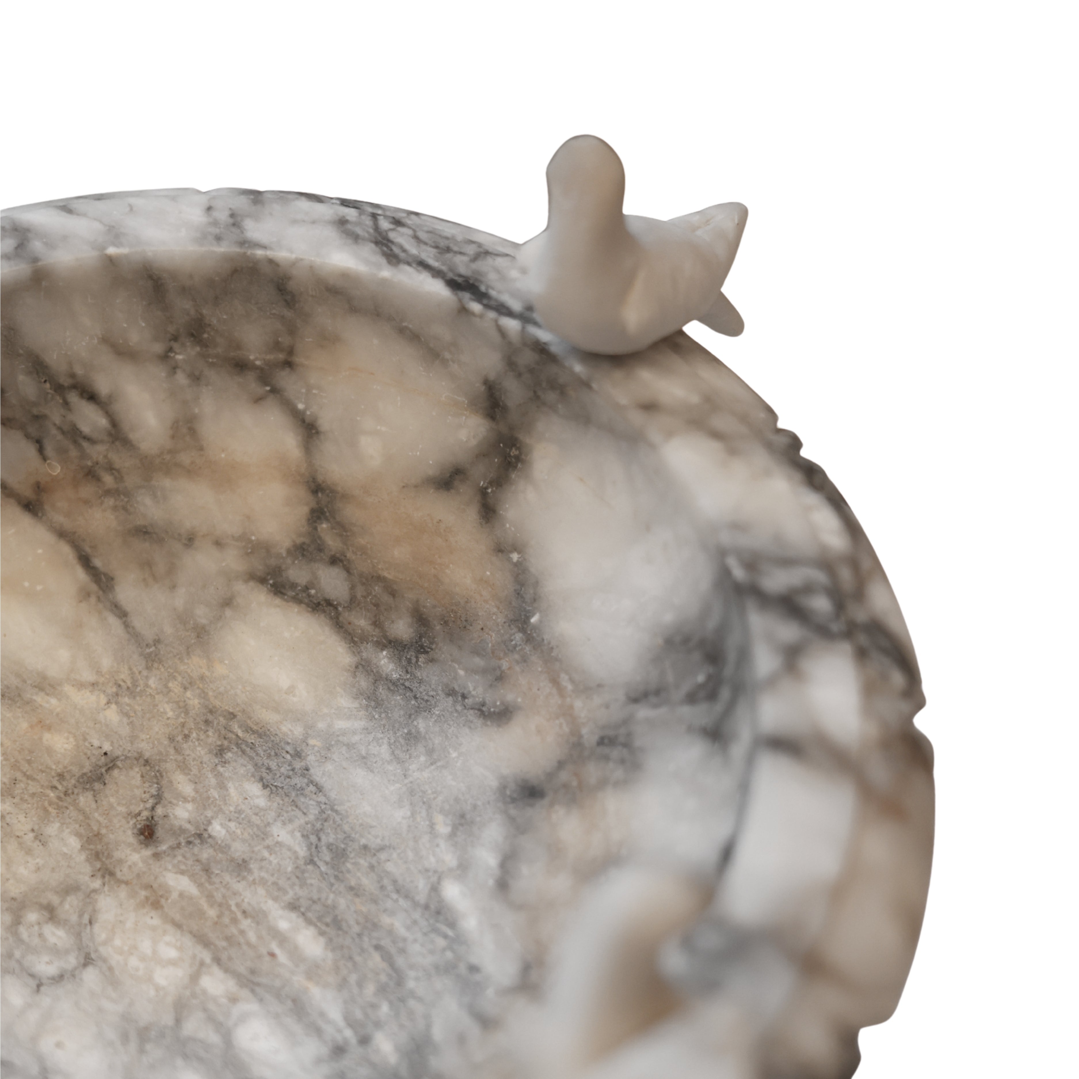 Italian Alabaster Bird Bath Sculpture