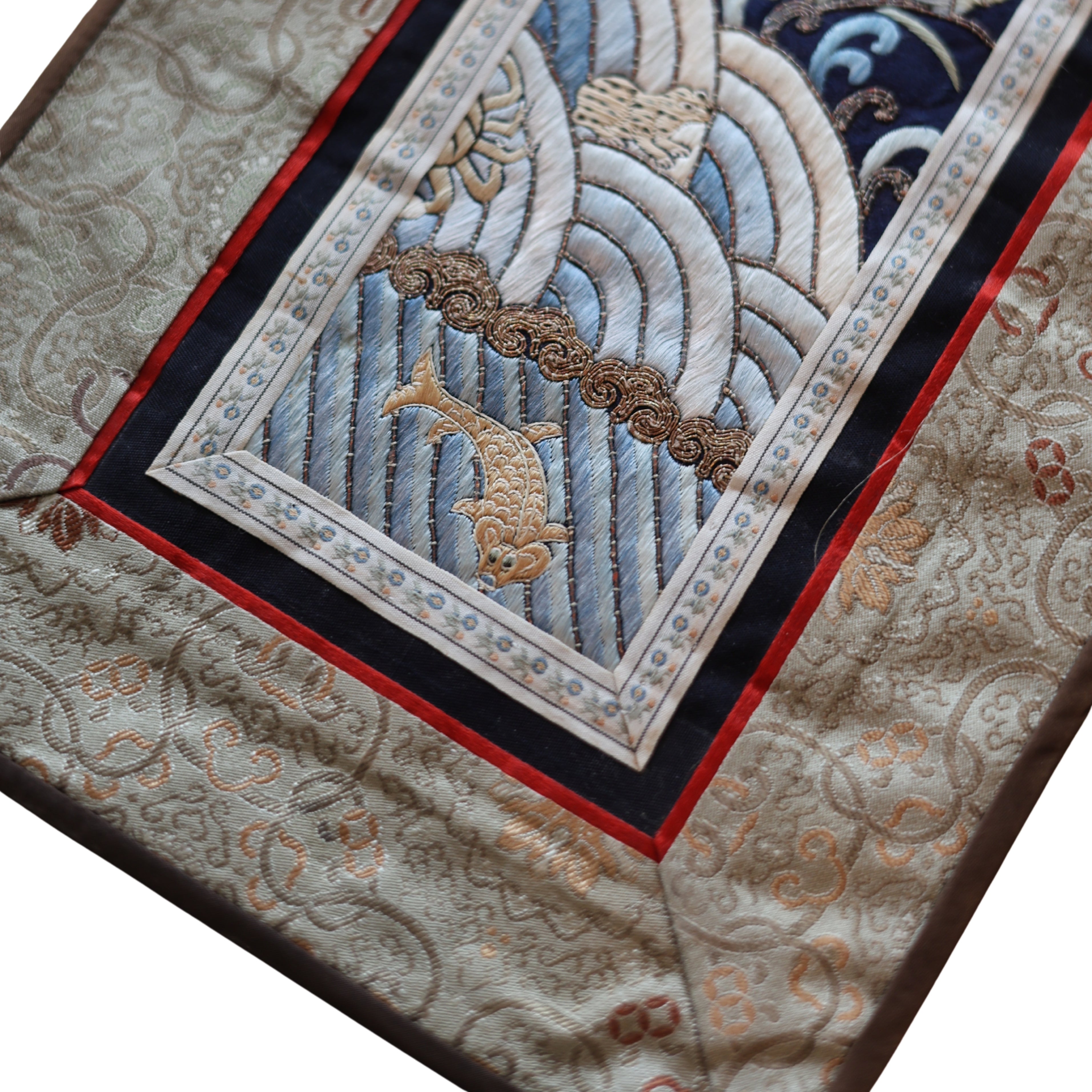 Embroidered Silk Panel (Bird and Floral)