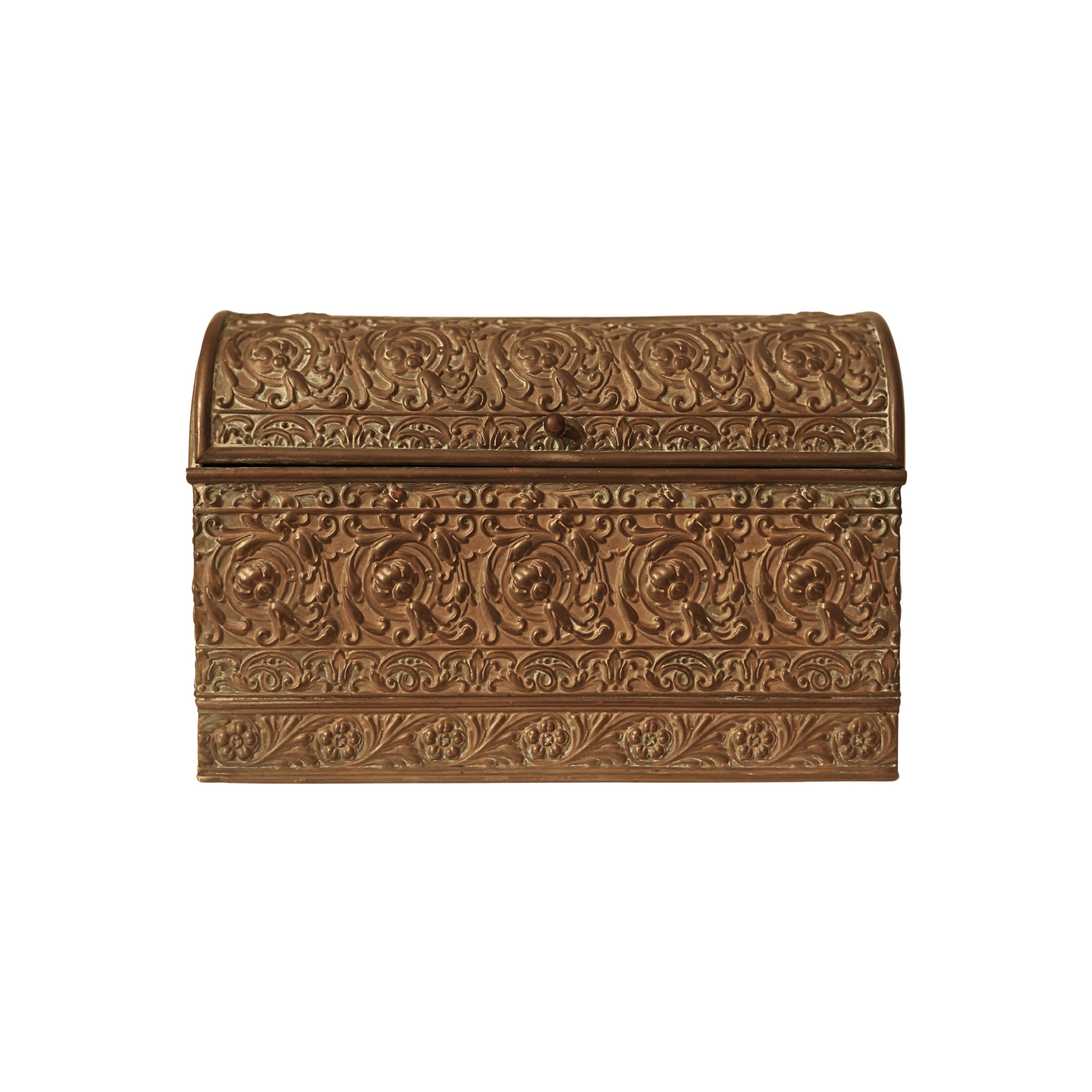 Repoussé Brass Hinged Stationery Box