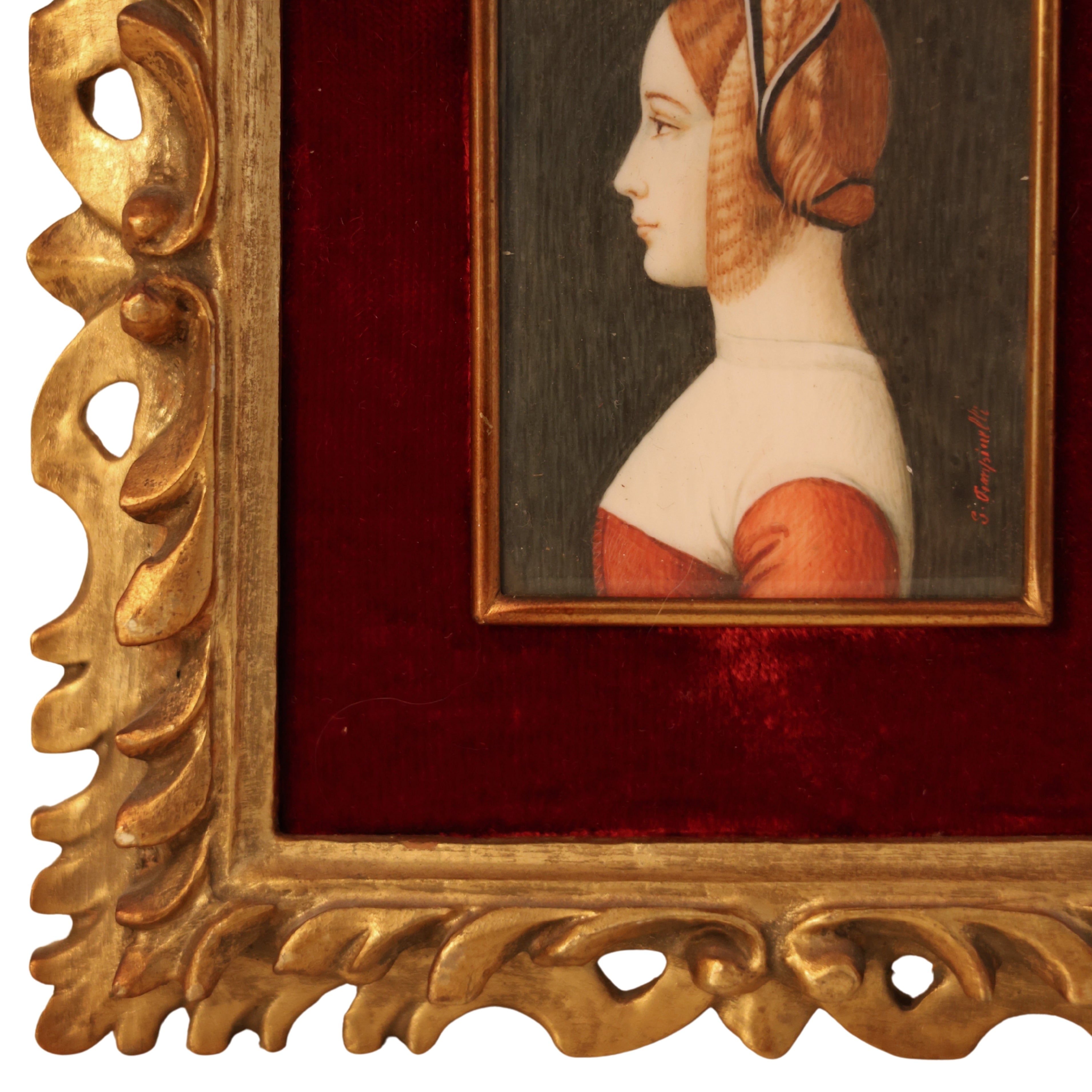 Profile of a Lady — Italian Hand-Painted Portrait