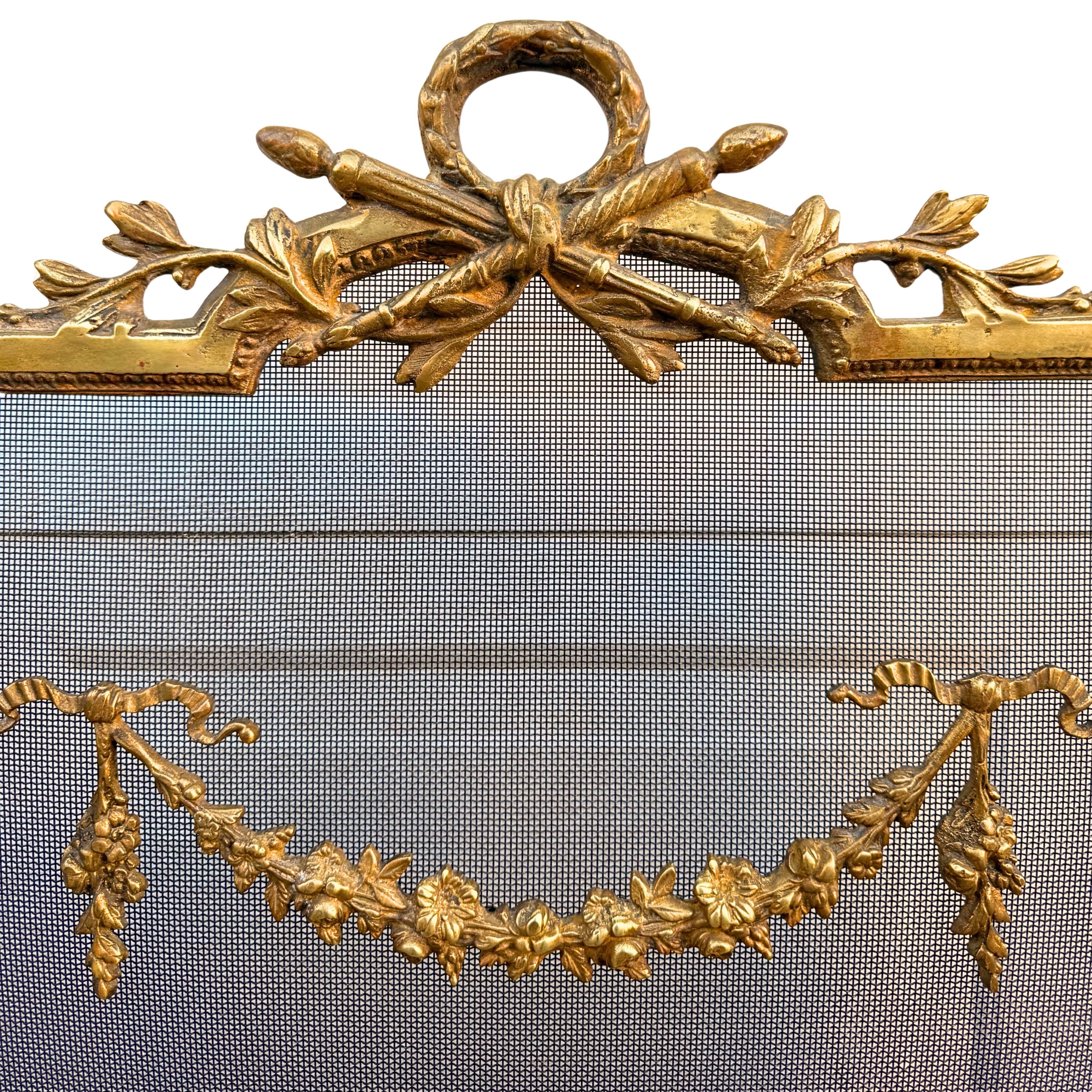 Louis XVI–Style Gilt Brass Fireplace Screen