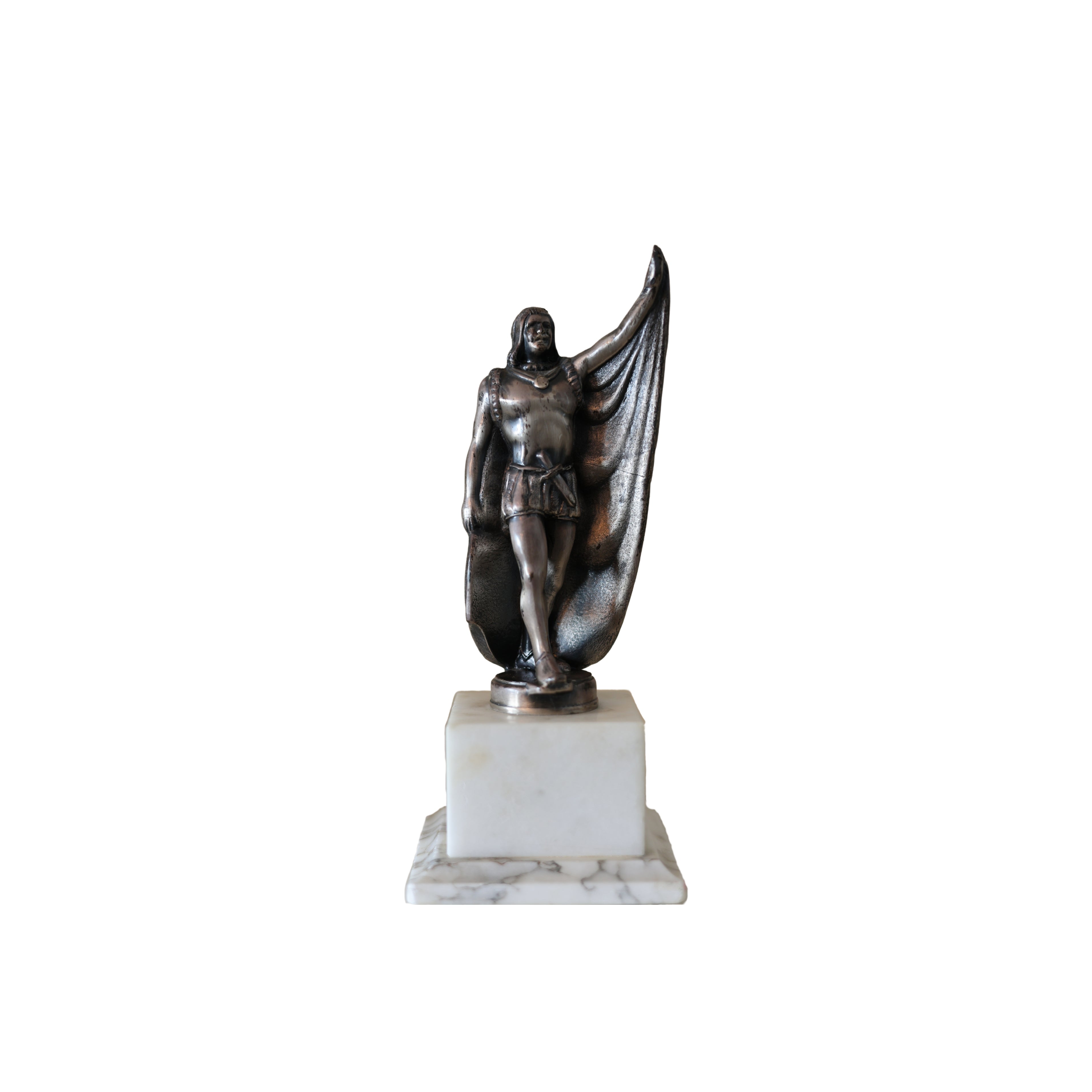 Cloaked Statuette on Marble