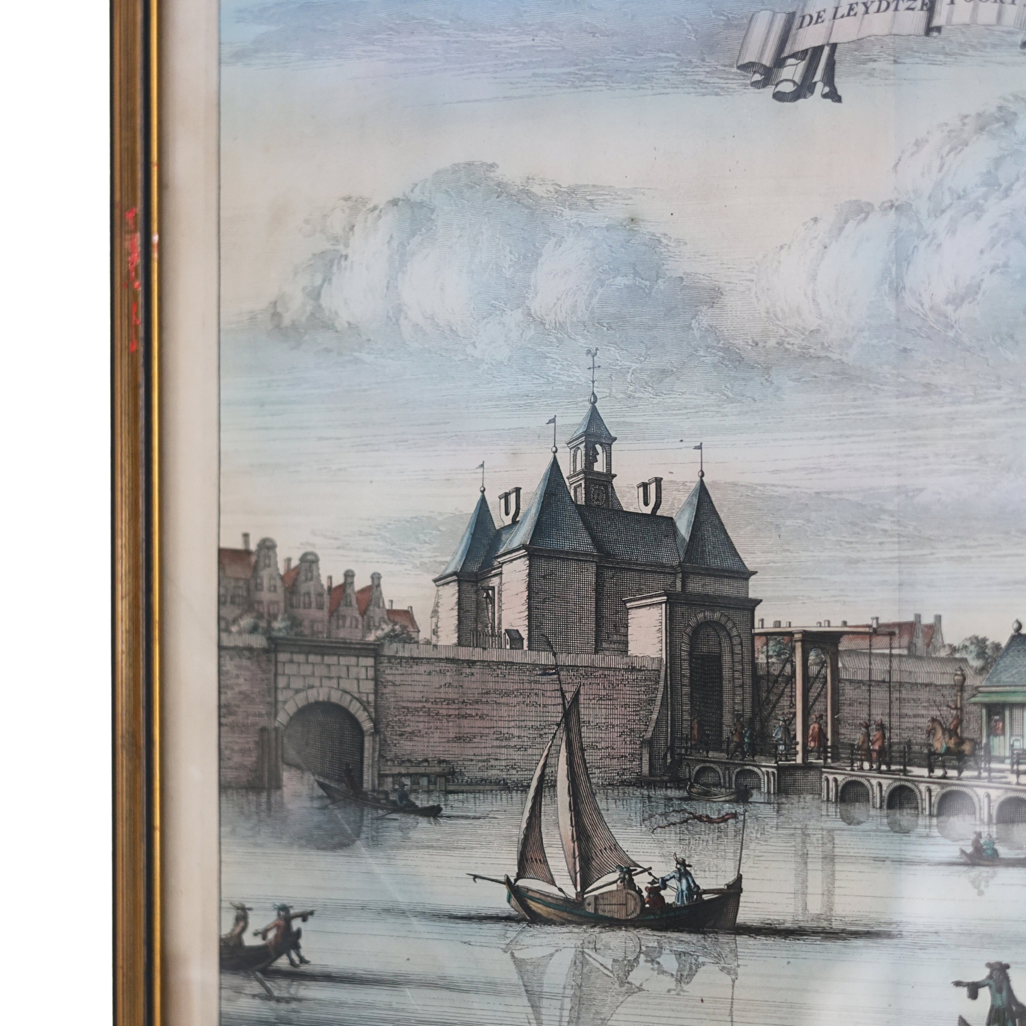 18th c. Caspar Commelin Amsterdam Engraving – De Leydtsche Poort (Leiden Gate)