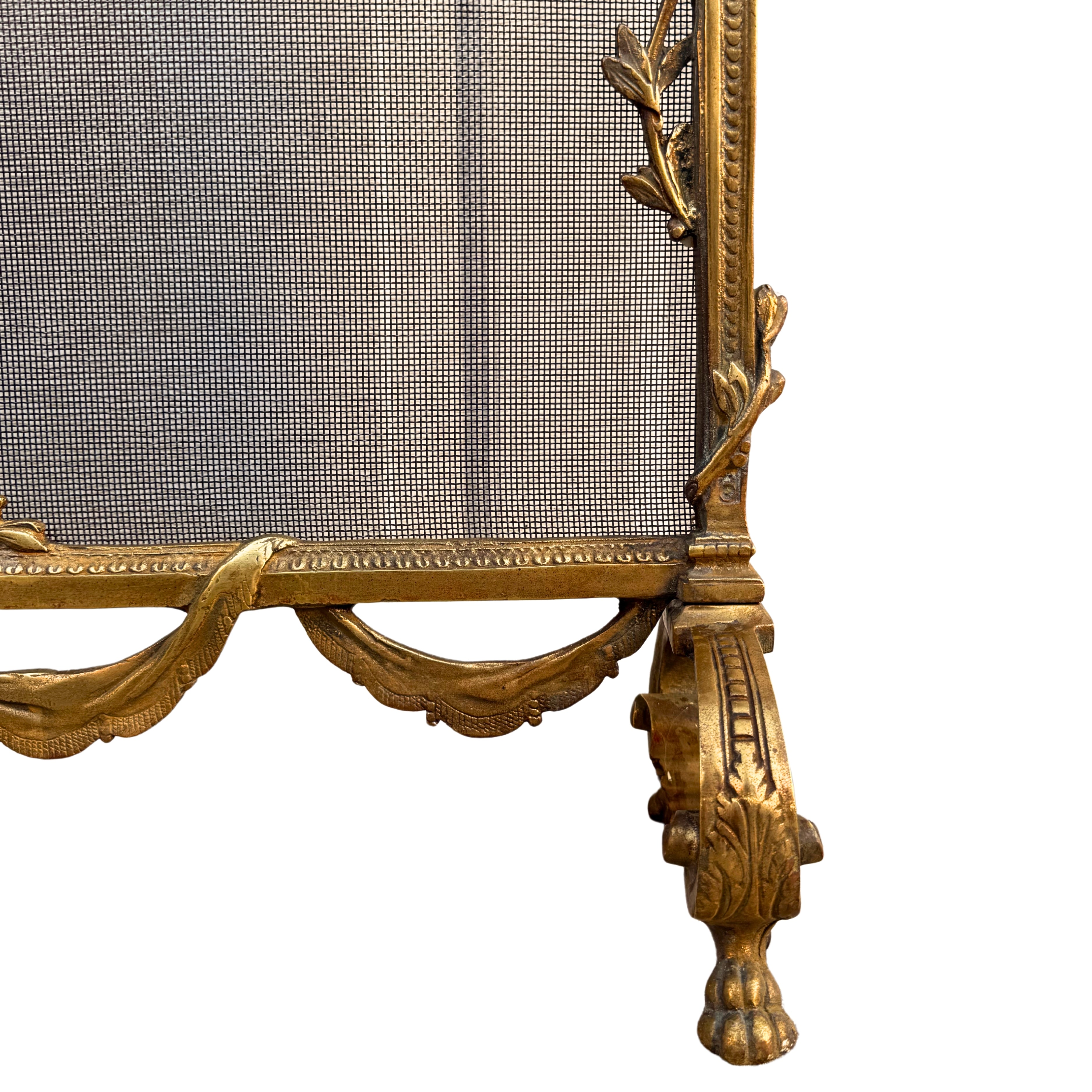 Louis XVI–Style Gilt Brass Fireplace Screen