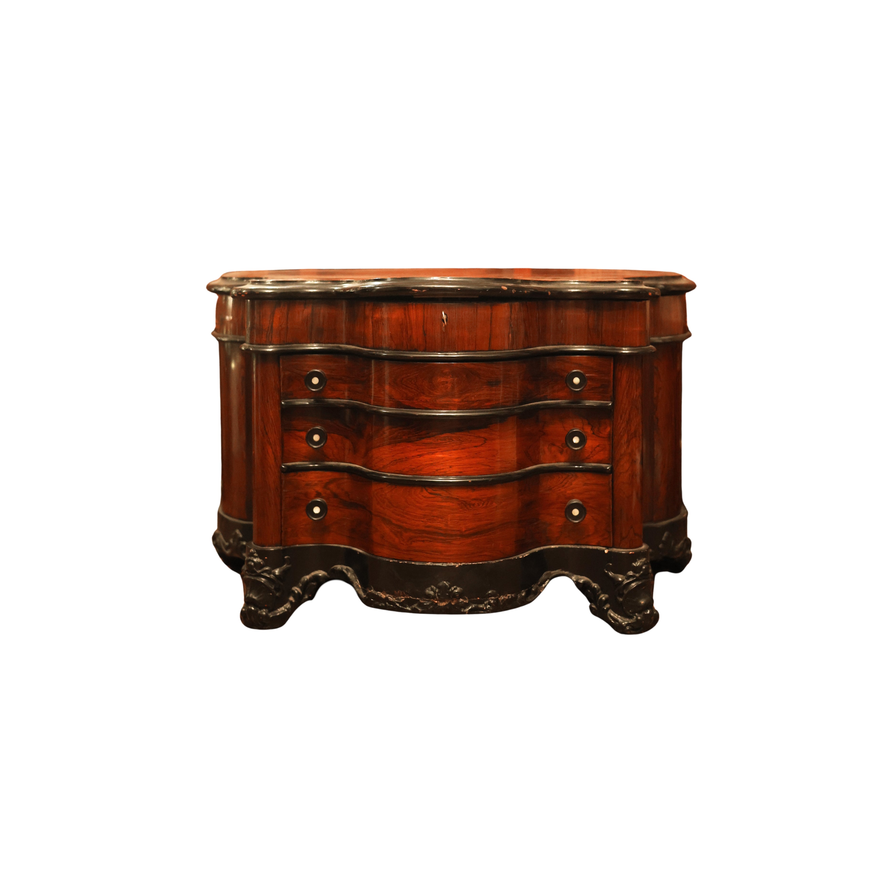 19th c. Rosewood & Ebonized Sewing Chest