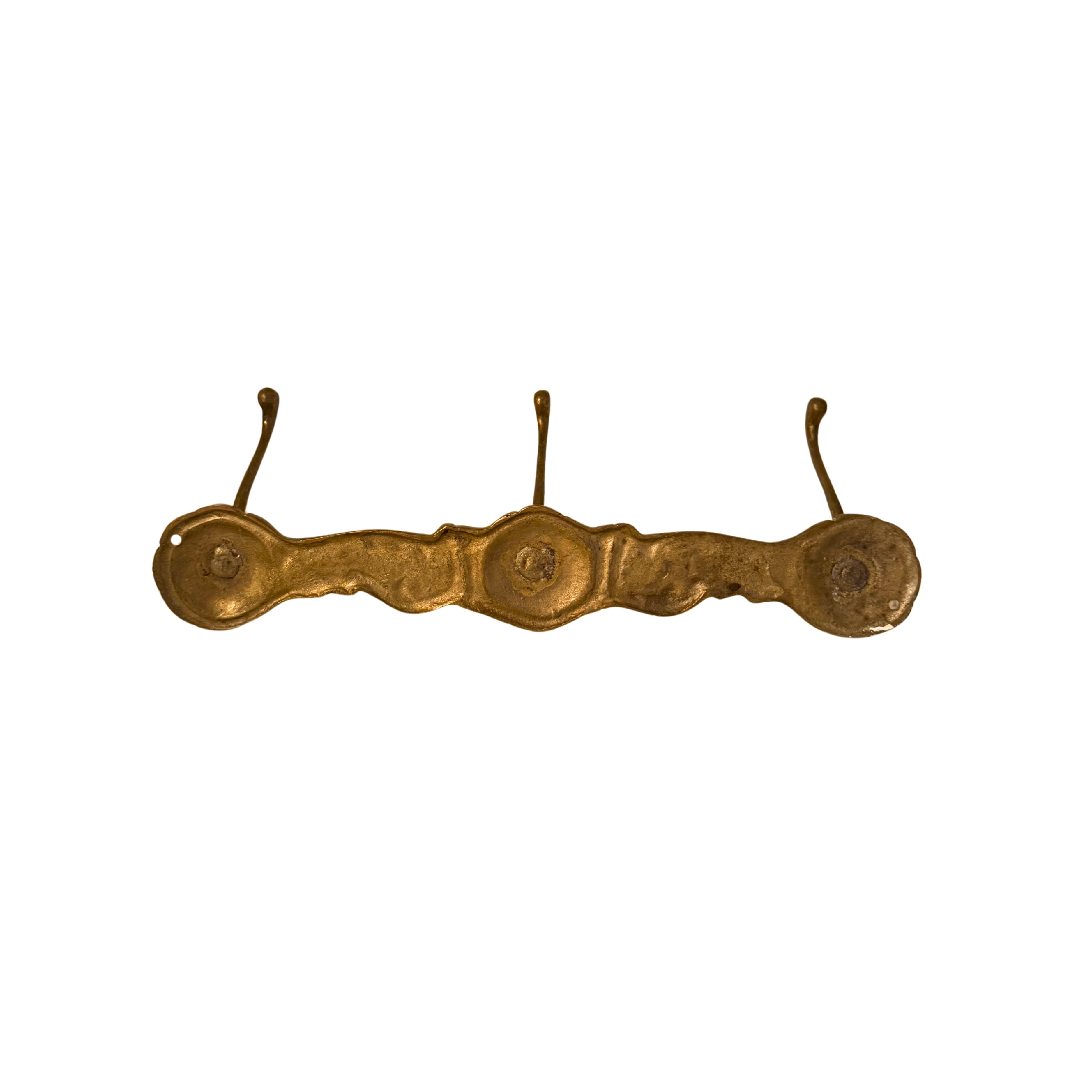 Cast Brass 3-Hook Rack