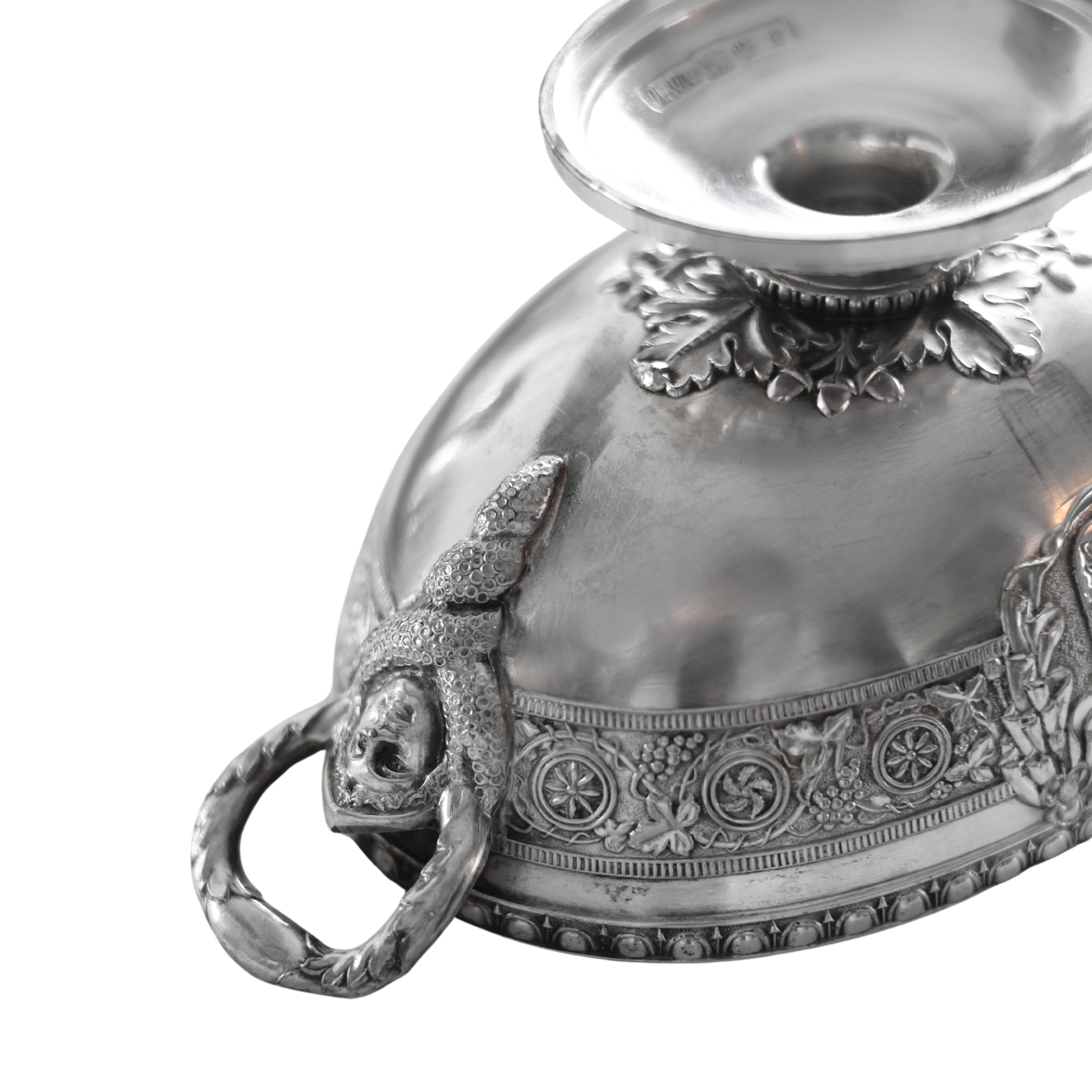 Corbel England Silver Plate Covered Tureen with Heraldic Motif